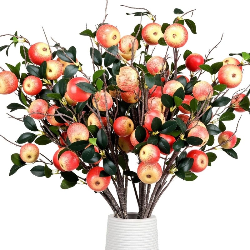 Artificial Apple Branches 10 Pack Faux Fruit Home Decor Floral Arrangements New