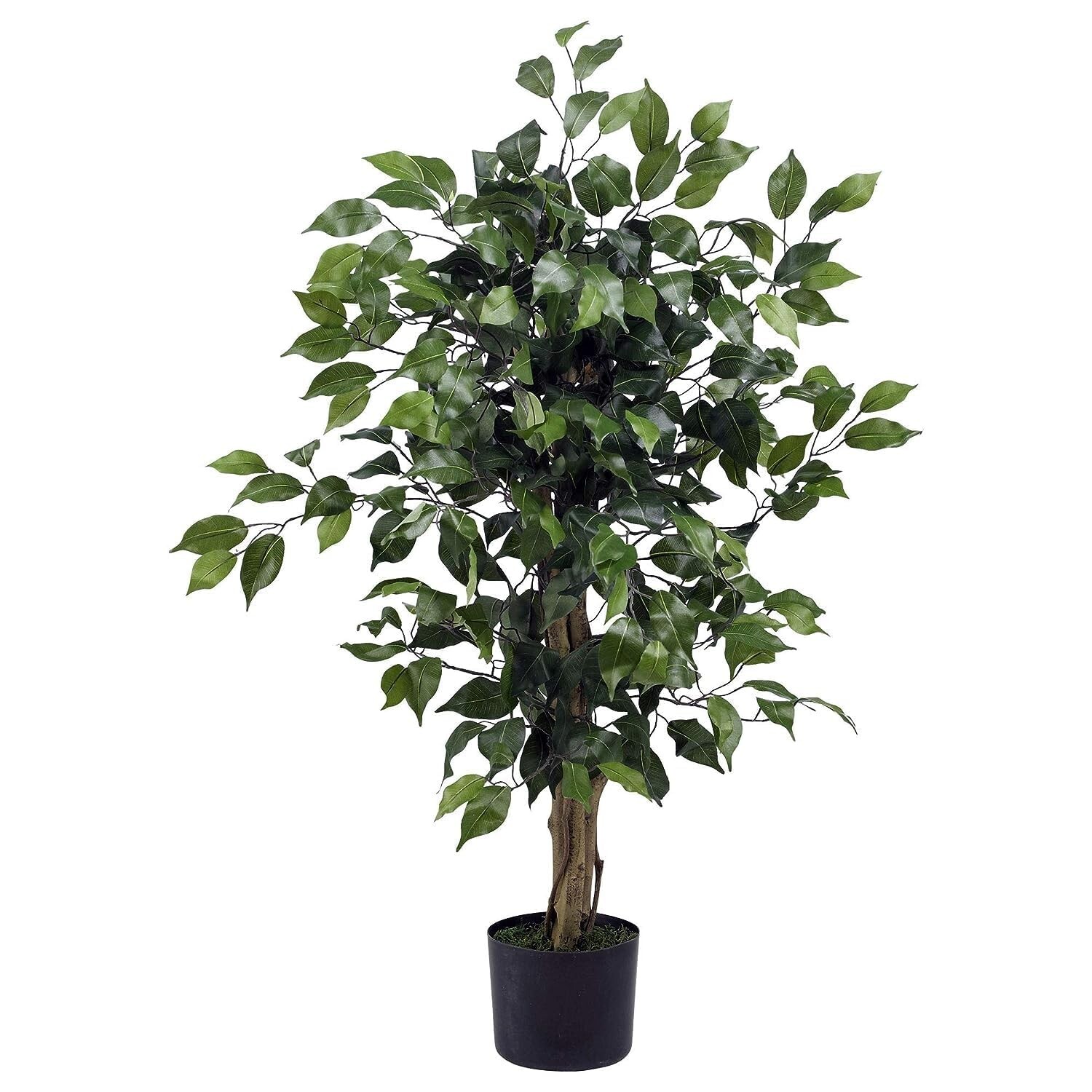 Nearly Natural 3′ Ficus Silk Artificial Trees, 36in, Green 36 in