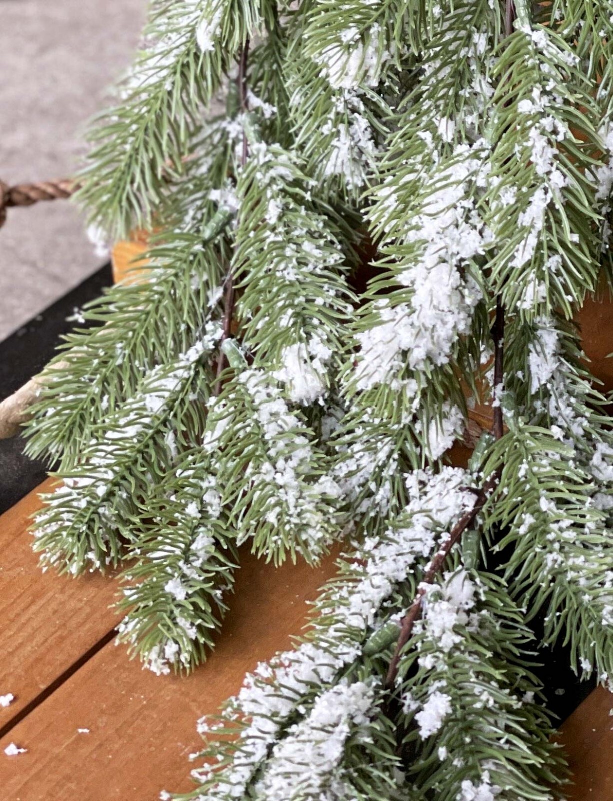 Christmas Floral Hanging Bush Snowscape Pine Artificial Winter Greenery 31 inch