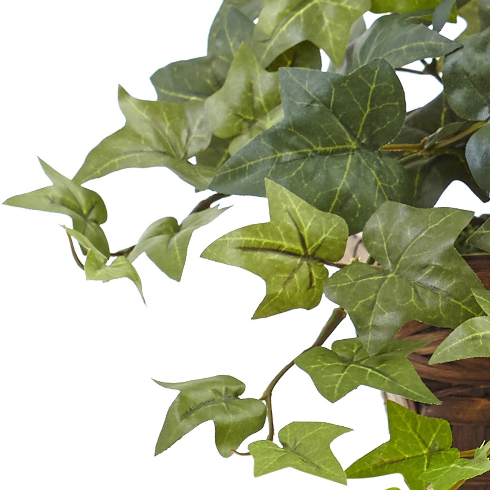 12.5″ Puff Ivy Artificial Plant W/ Ledge Basket Green Compact Versatile Decor
