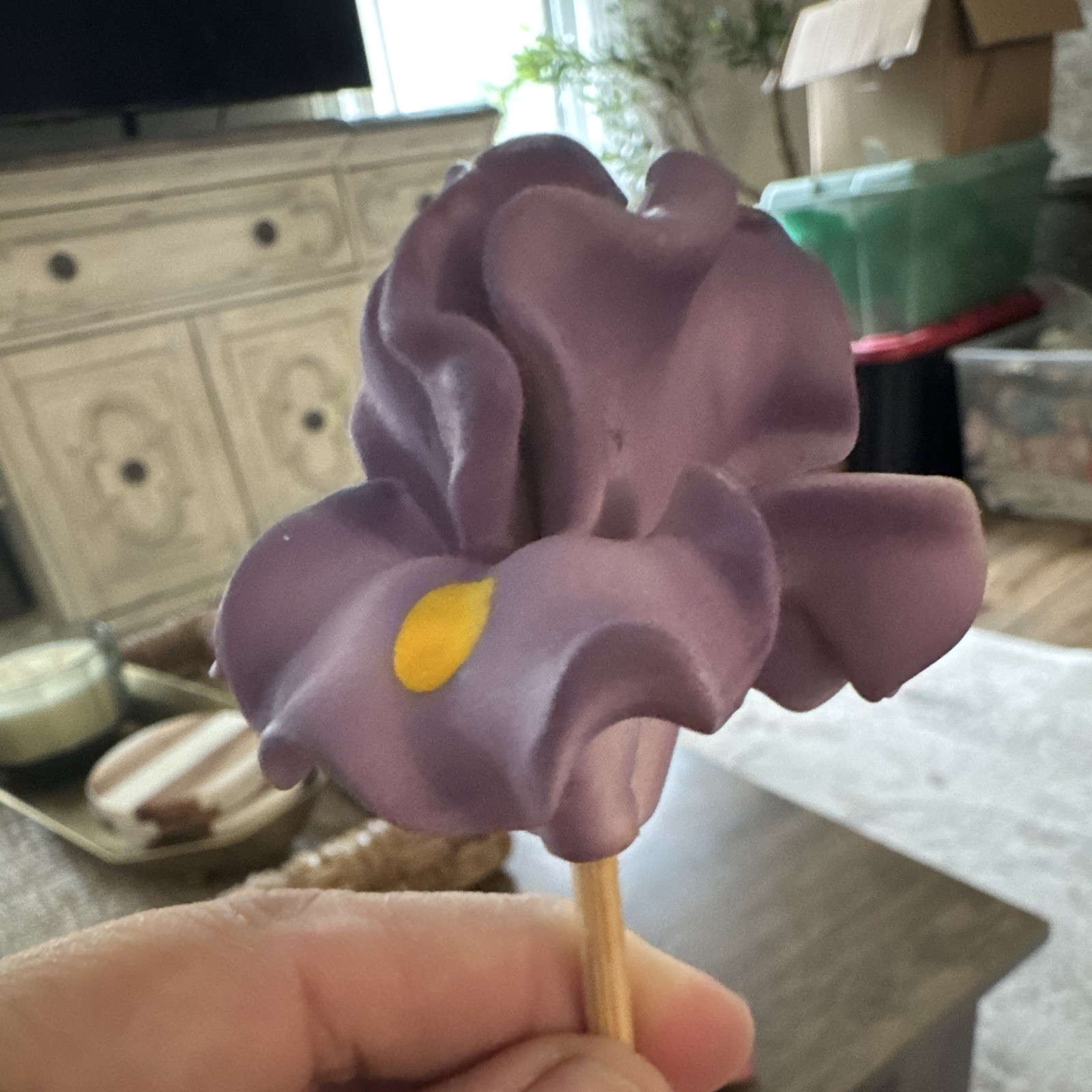 Porcelain Tulip Flower Stem Twigs Decor Purple Pink Yellow Floral