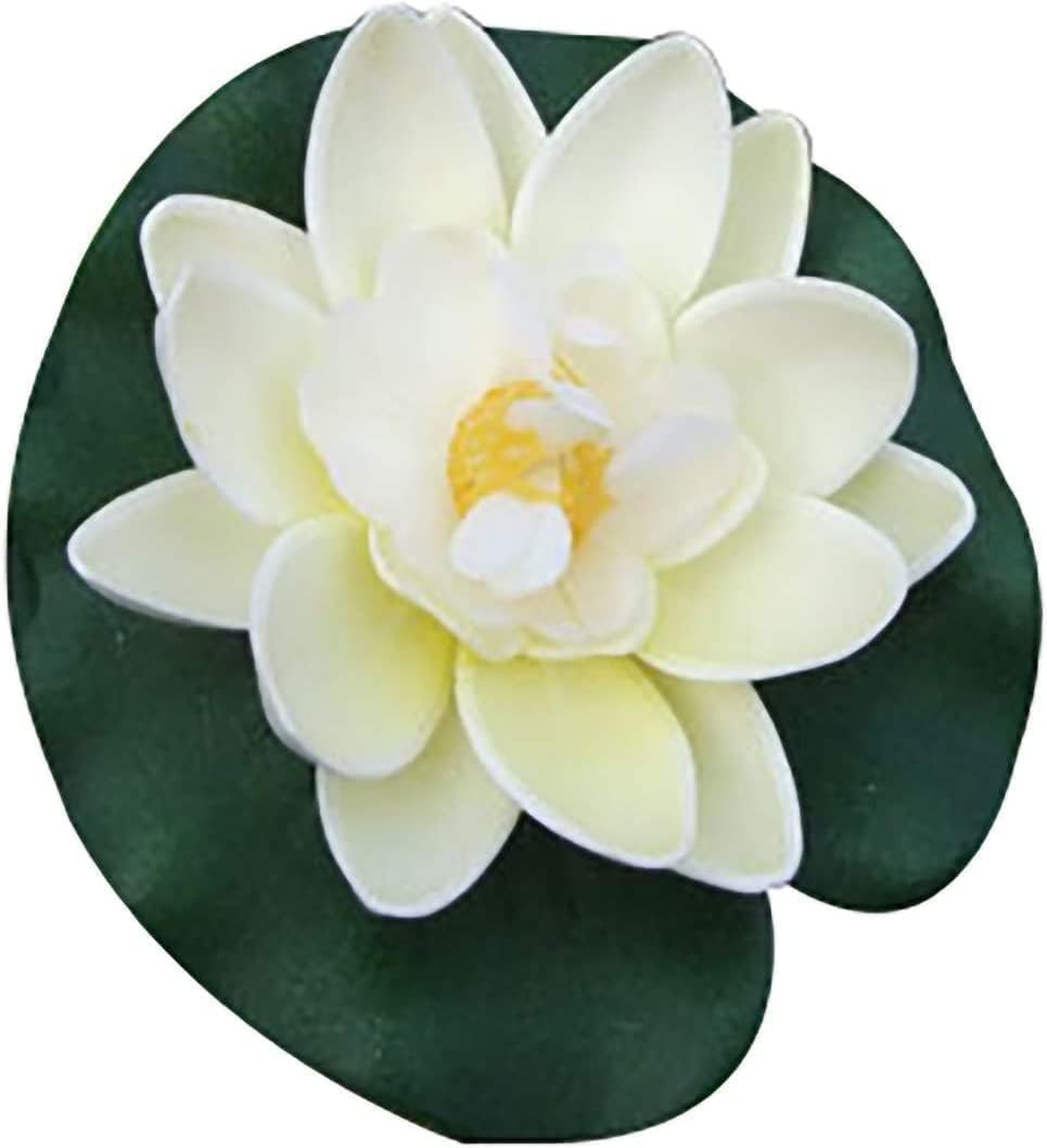 4 Pcs Artificial Floating Foam Lotus Flower with Water Lilys Pad Ornanments