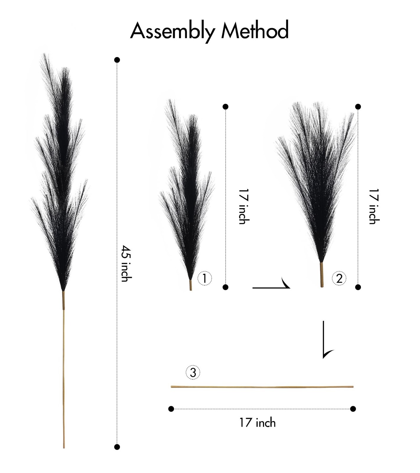 SeptCat 9 Pcs 45″ Faux Dried Pampas Grass Tall Decor, Fluffy Fake Long Pompas…