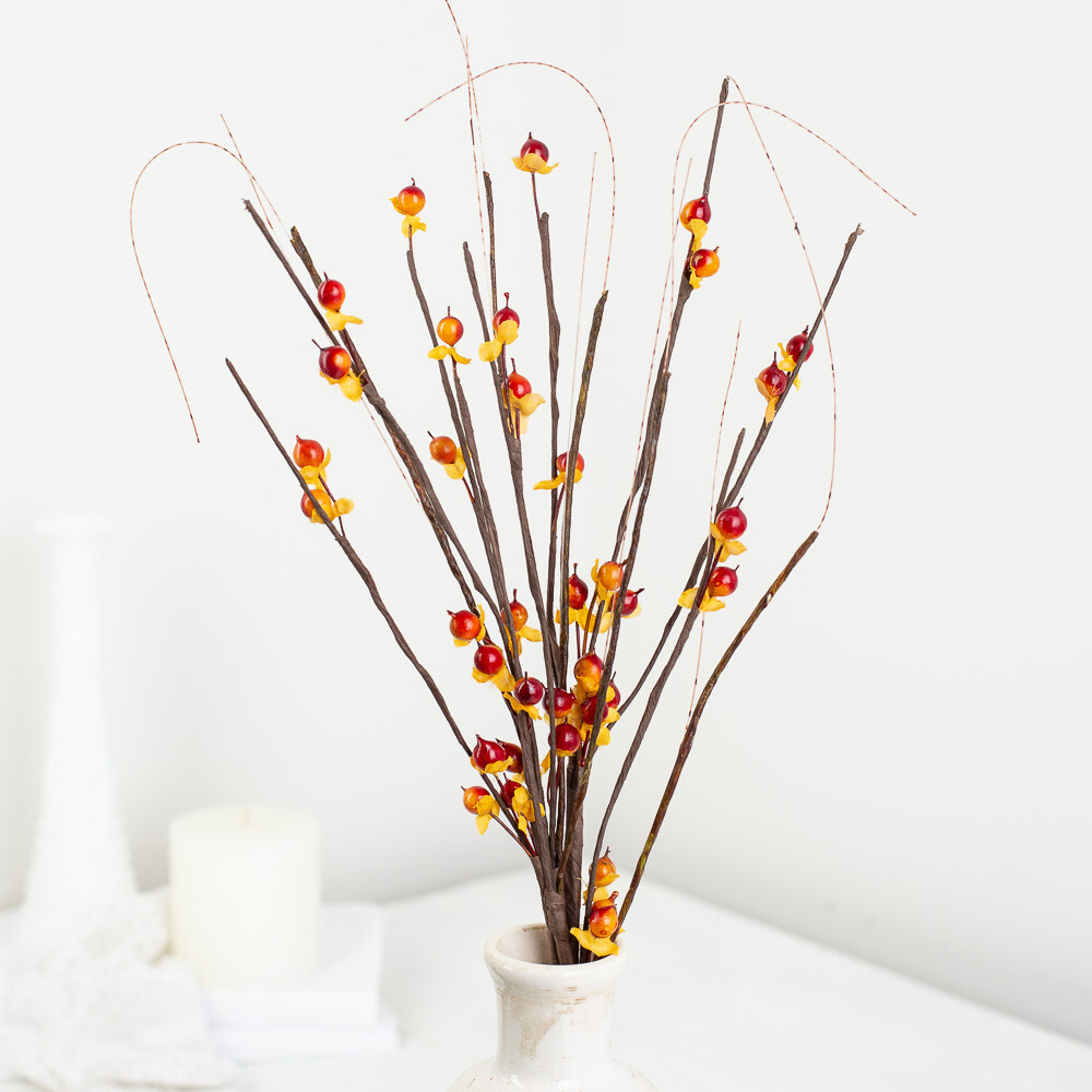 Set of 4 Wispy Artificial Bittersweet 36″ Floral Sprays