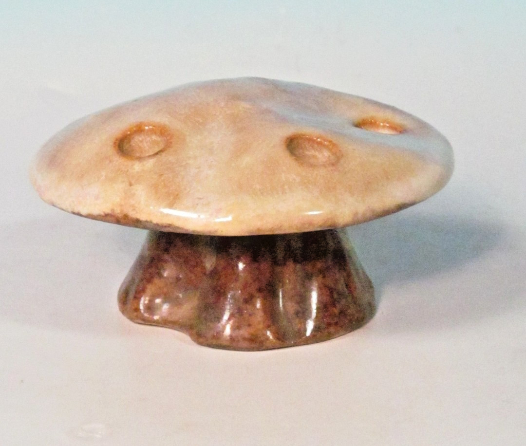 Fulper Pottery Arts & Crafts Figural Mushroom Flower Frog Flambe Glaze EXCL