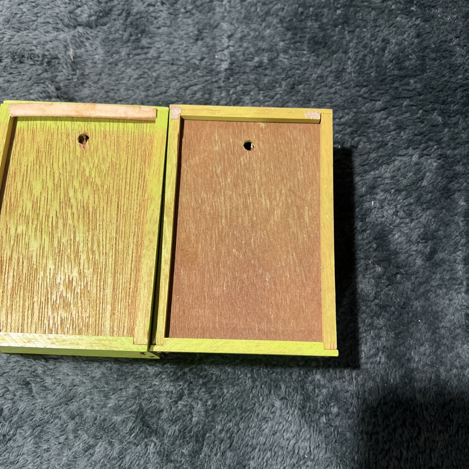 Two Modern Decorative Boxes Containing Dried Orange Flowers and Seed Pods. New