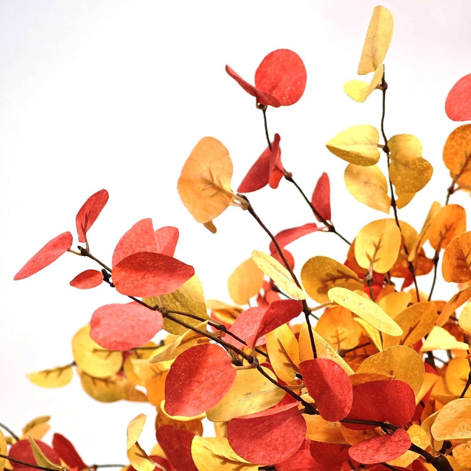 Artificial Fall Eucalyptus Stems, 12 Pcs 27.5 Inch Fake Fall Leaves Branches for