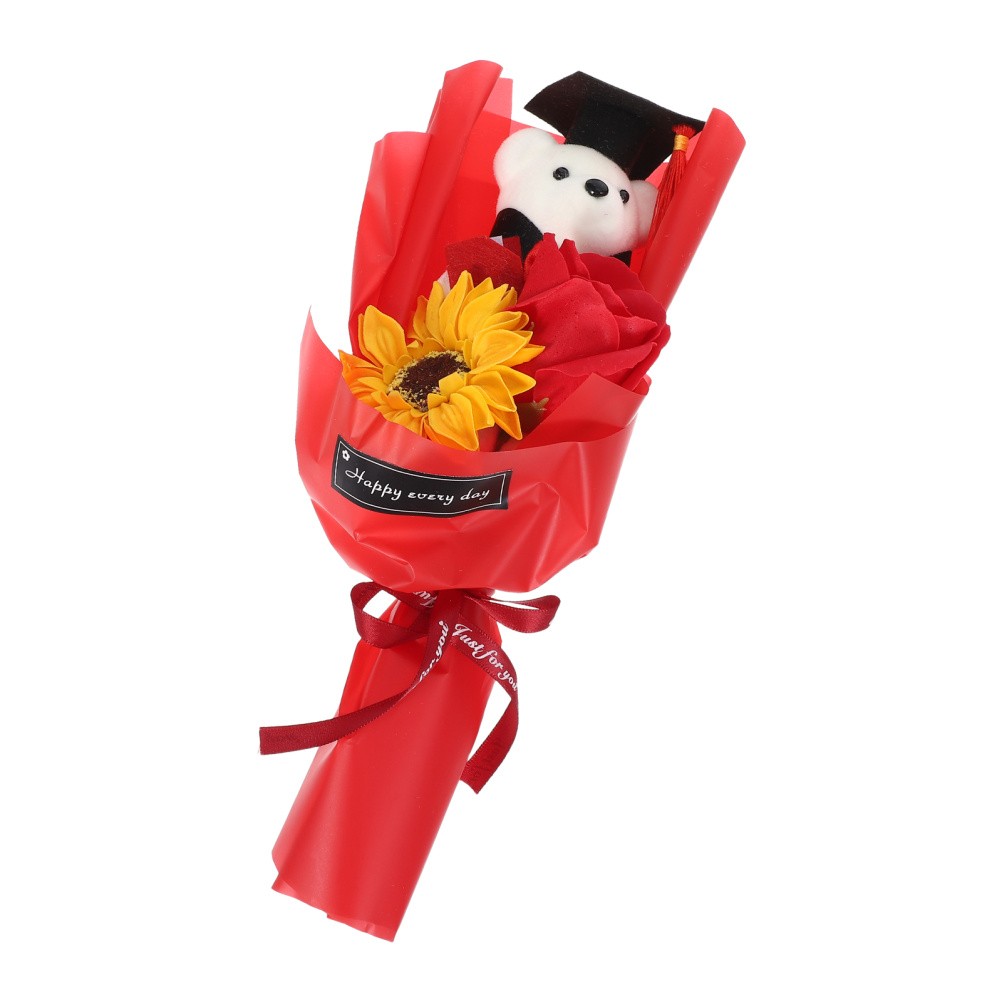Graduation Stuffed Toys 2026 Decor Bear Flower Bouquet Artificial Animals
