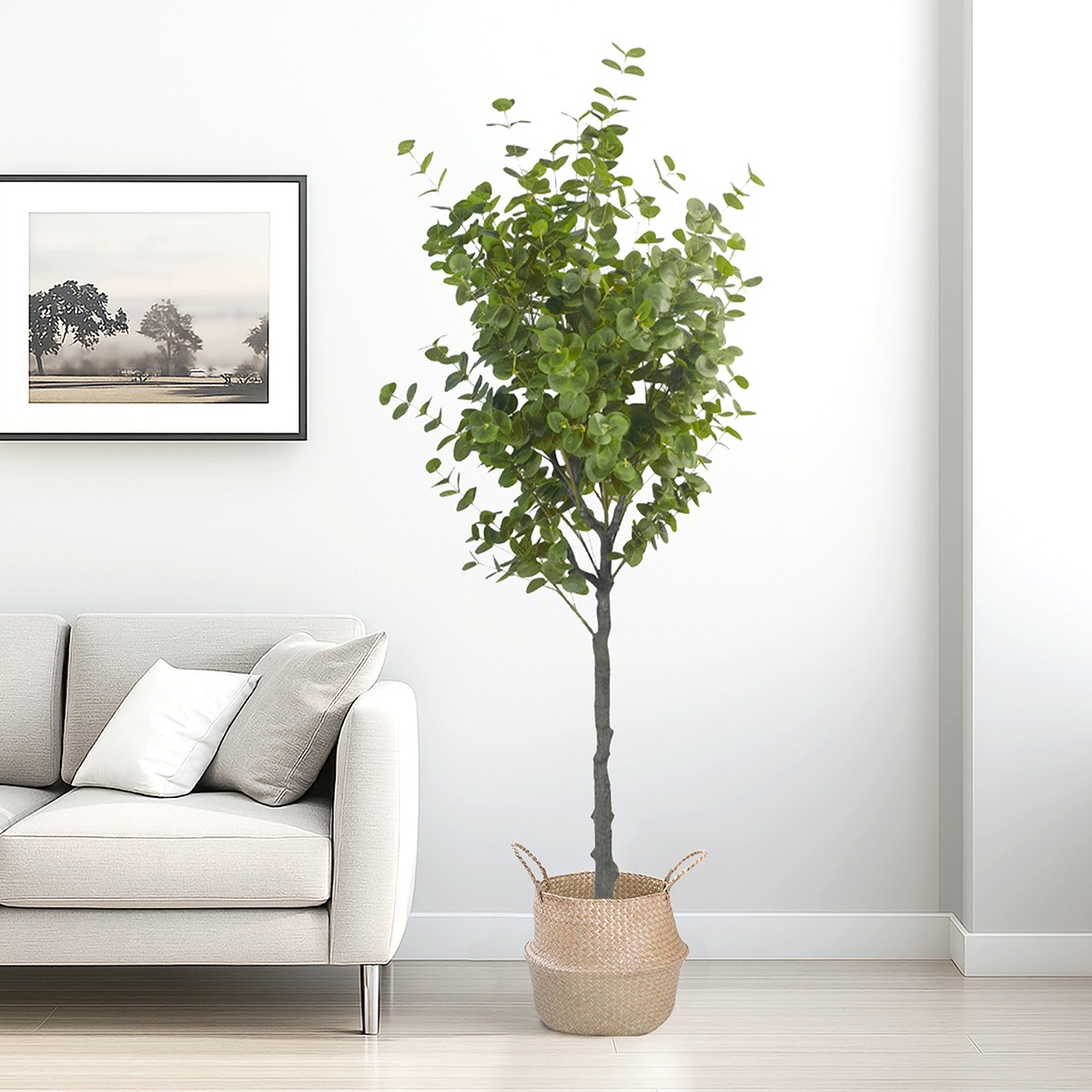 Artificial Eucalyptus Tree with Plant Pot, Natural Large Faux Plants