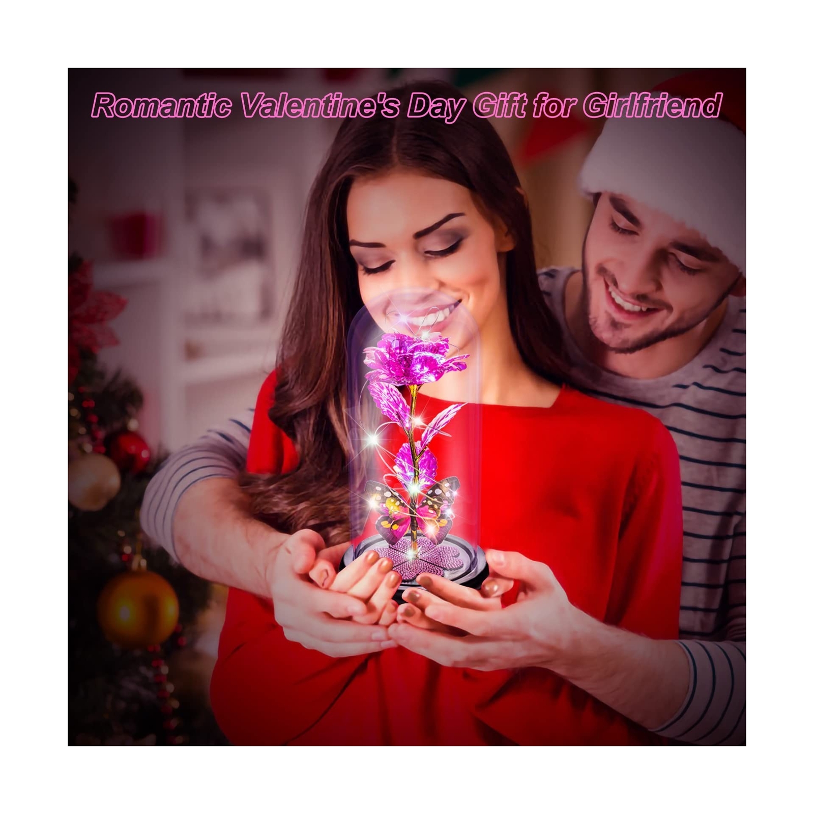 Womens Gifts for Christmas Galaxy Glass Rose Forever Eternal Crystal Flower B…