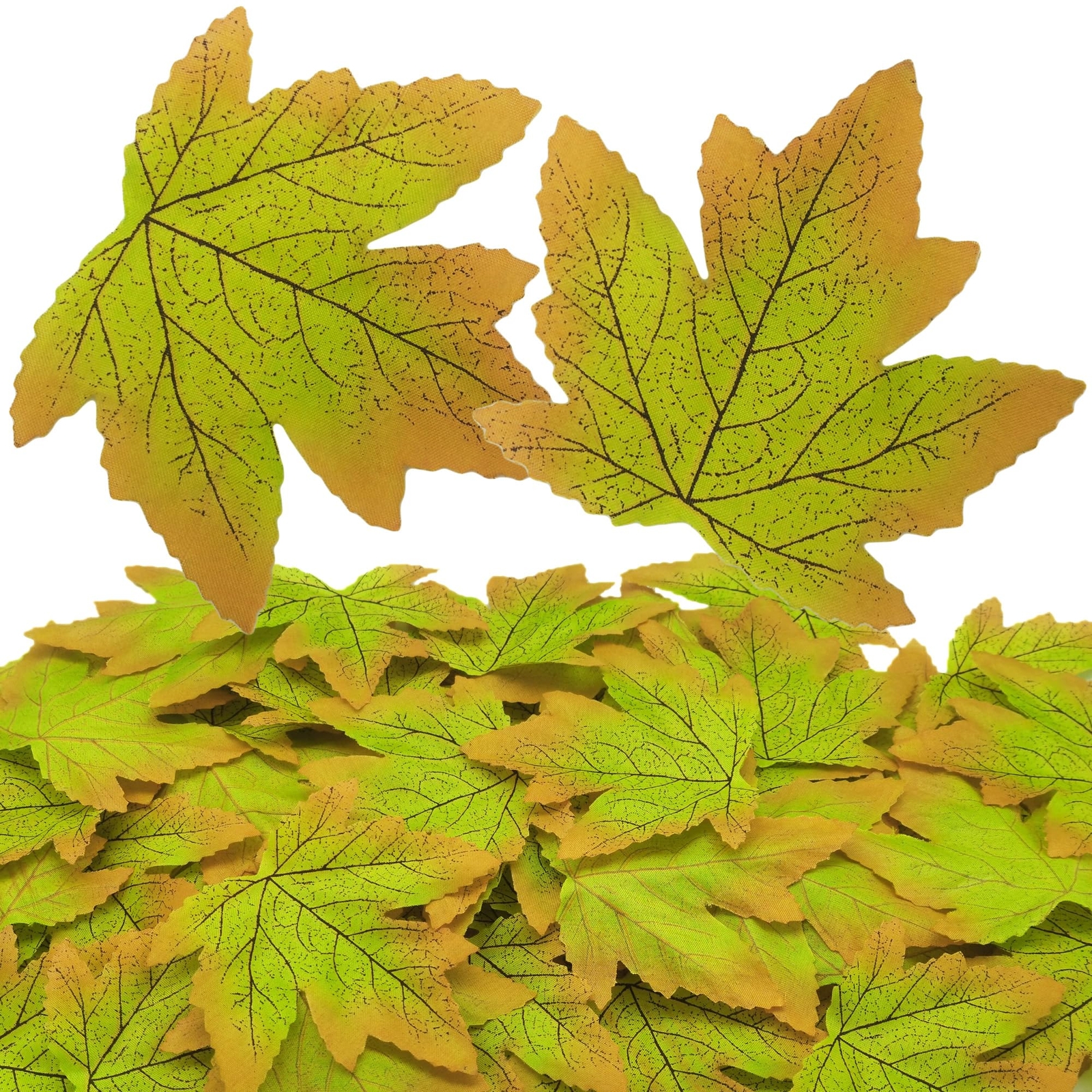 Simulated Maple Leaves 100pcs Green 3.9×3.5″ Autumn Fall Wedding Thanksgiving