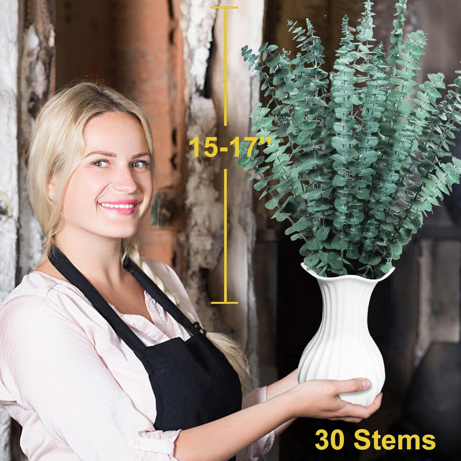 Bulk Package 30 PCS Real Dried Eucalyptus Plant Large Stems for Shower, 100% Na