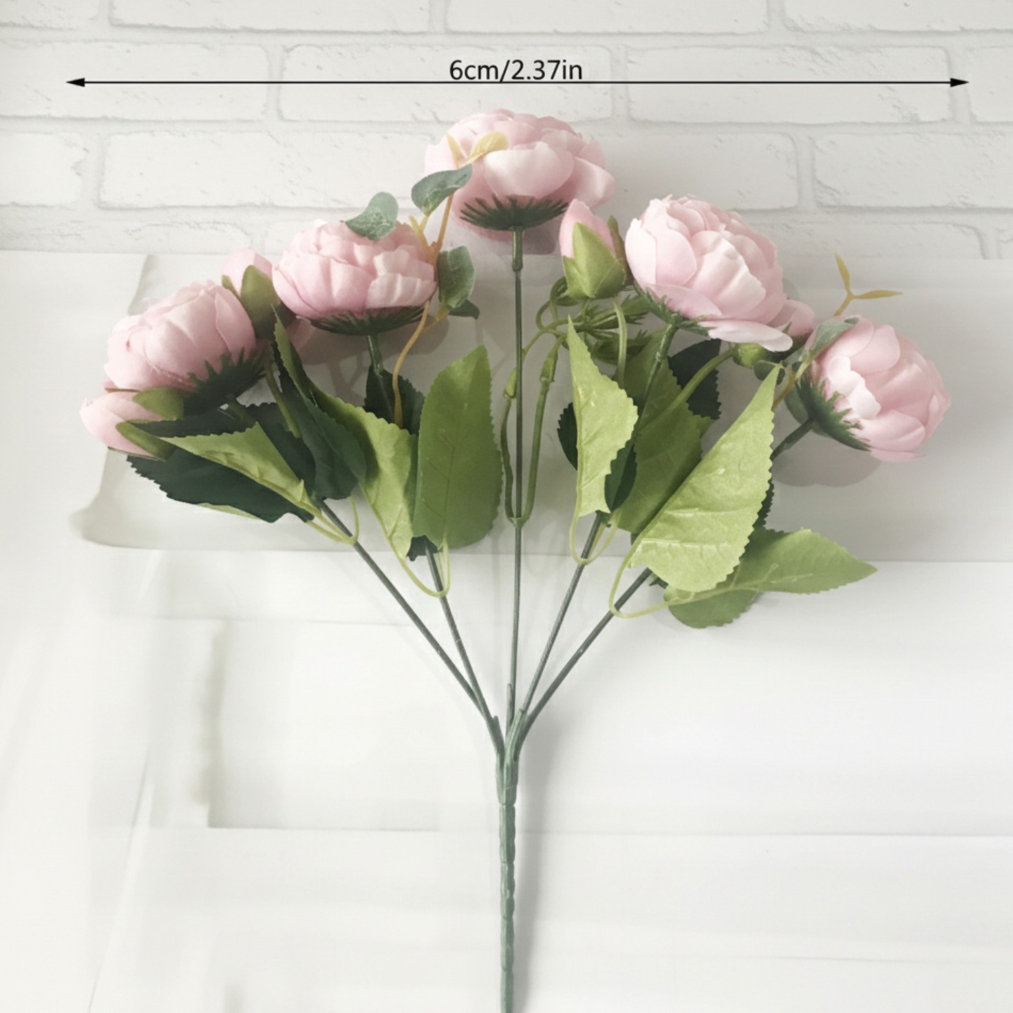 Artificial 5 Heads Silk Peony Flower Wedding Bouquet Home Party Outdoor Decor