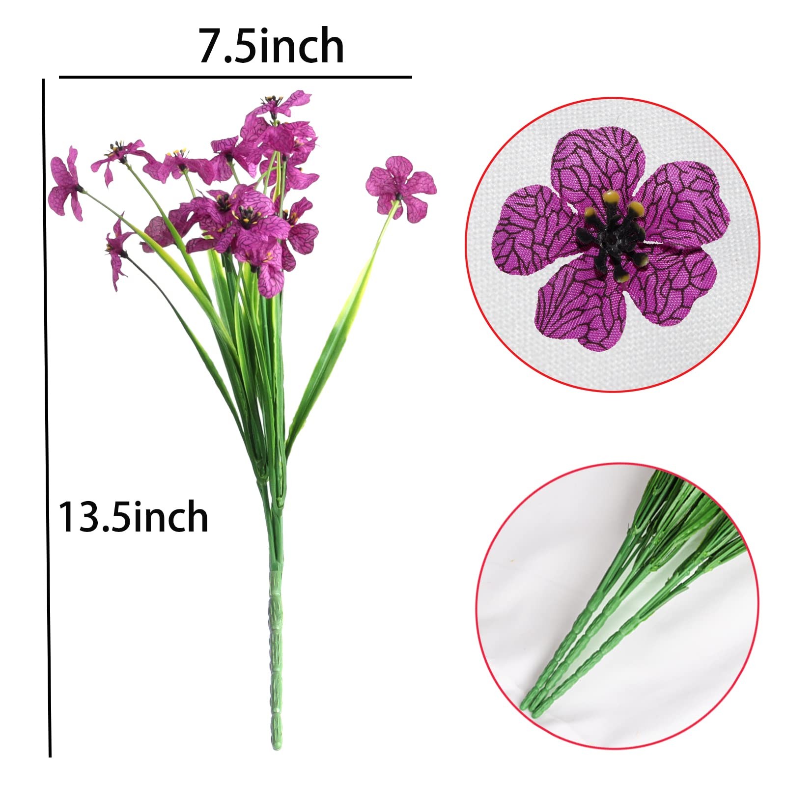 Artificial Flowers for Outdoors,12 Bundles UV Resistant Artificial Flowers De…