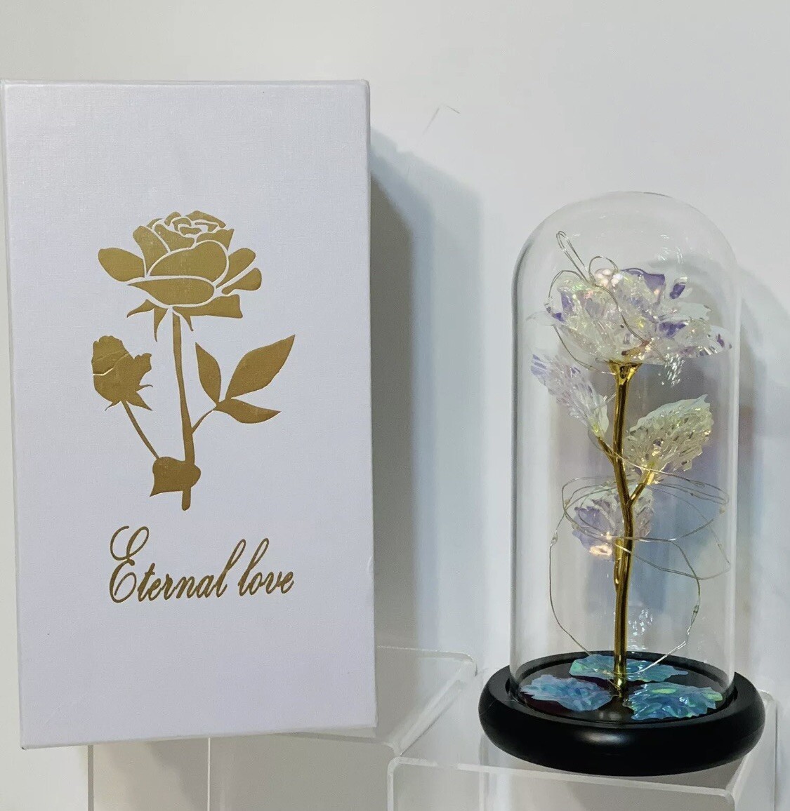 Rose Flower Home Glass LED Night Light Mother’s Day Gift / Xmas Decor