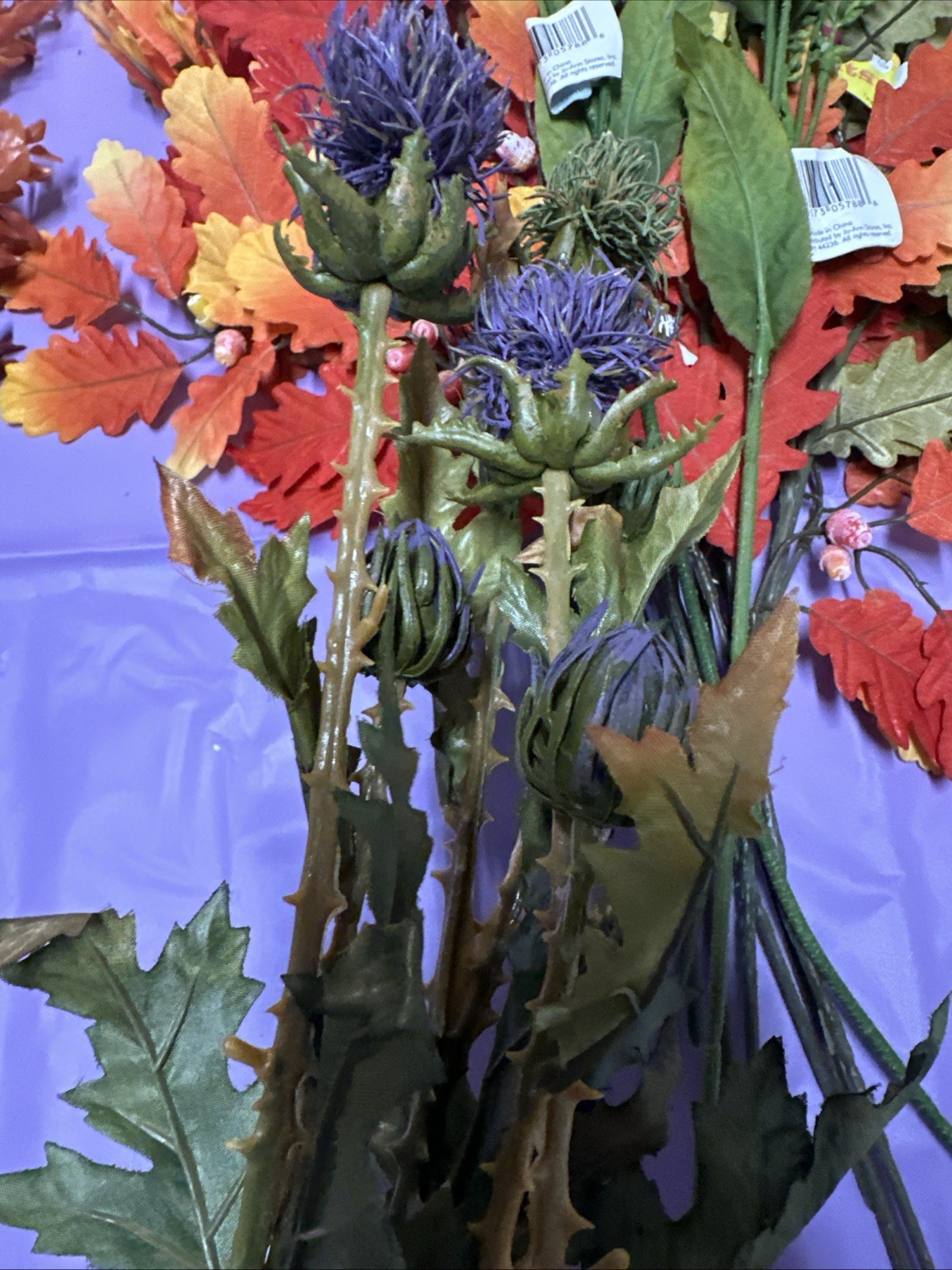 #A11 Lot 1 artificial flowers and leaves for decorations 3+ lbs