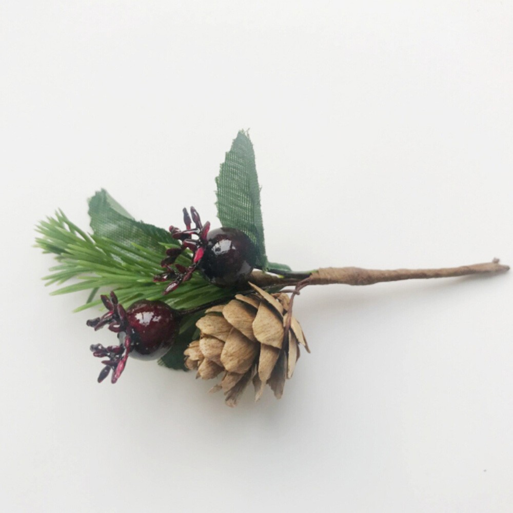 ⁺Red Berries Pine Cones Cute Artificial Pine Branches For Birthday Party Holiday