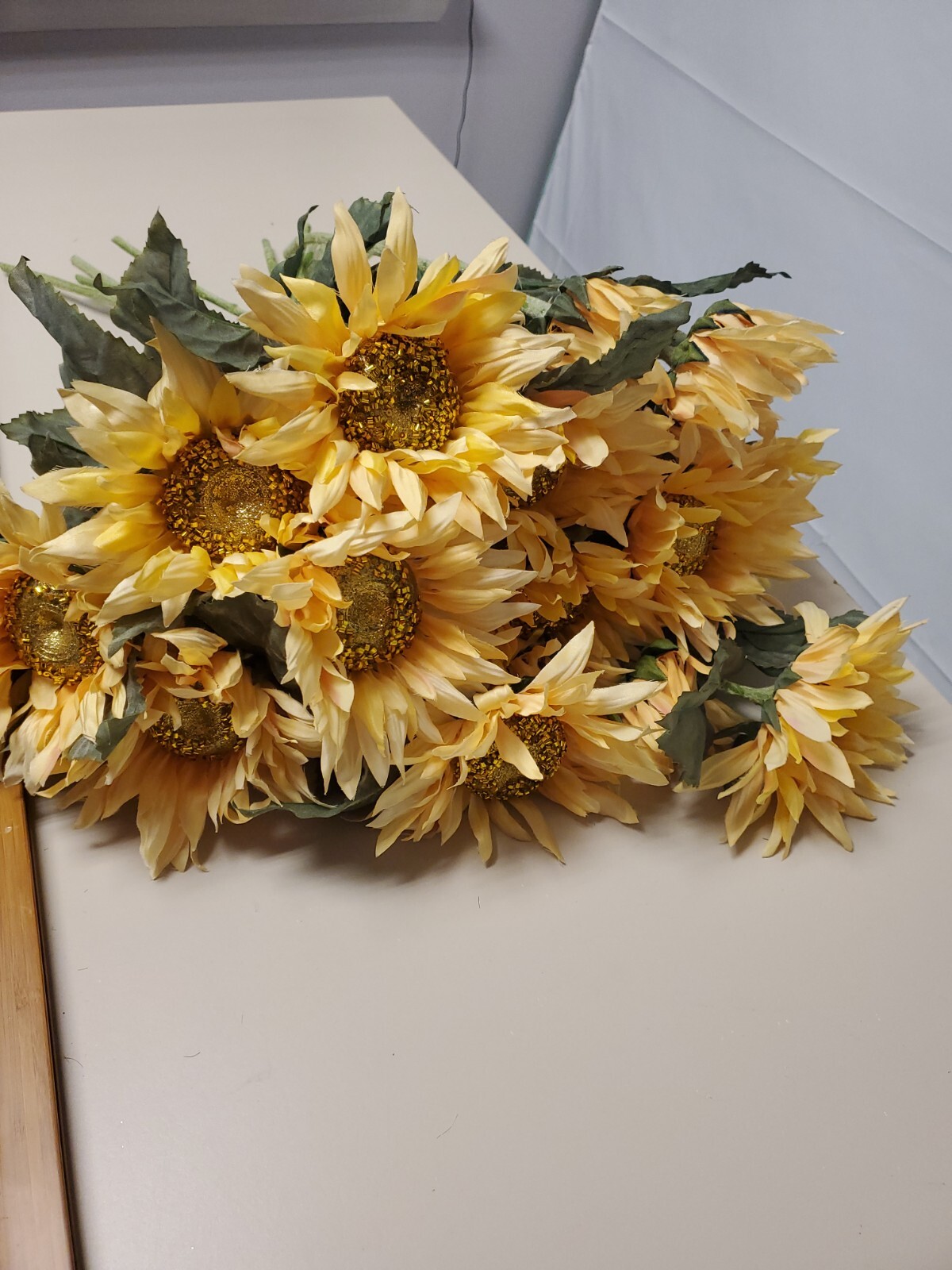 MD Bloom Bright Yellow Sunflower Stem / Pick 26″ High Autumn Fall Summer Floral