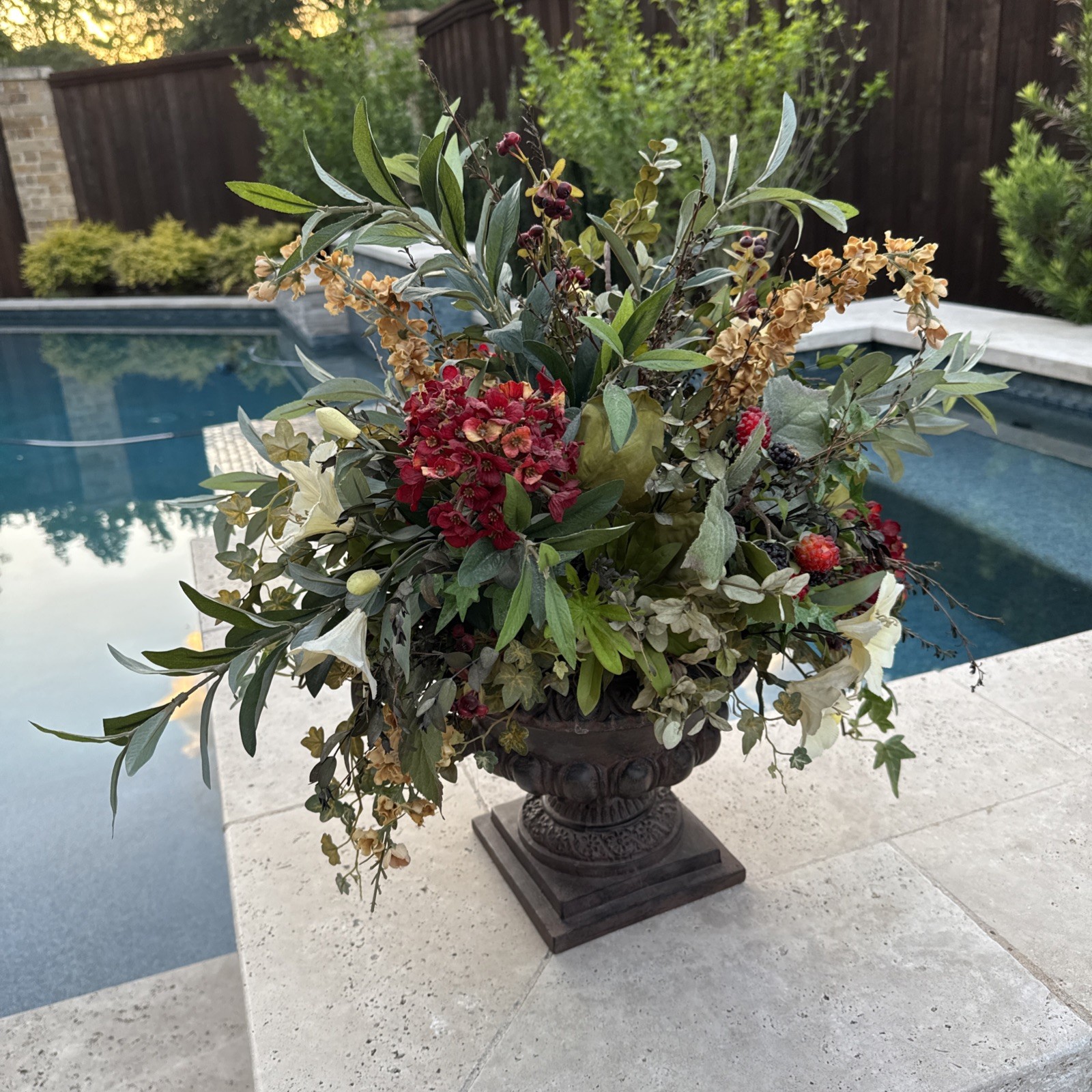 Silk Floral Arrangement Centerpiece In Vase