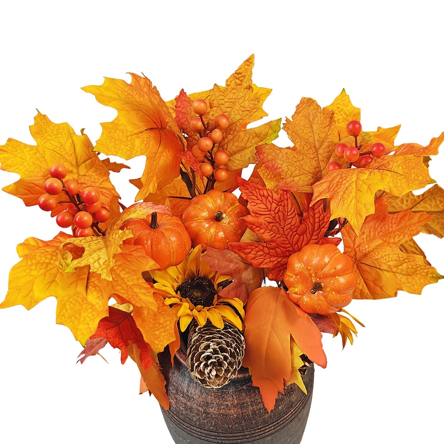 Fall Flowers Artificial for Decoration,16.9 In Fall Floral Stems Picks with P…