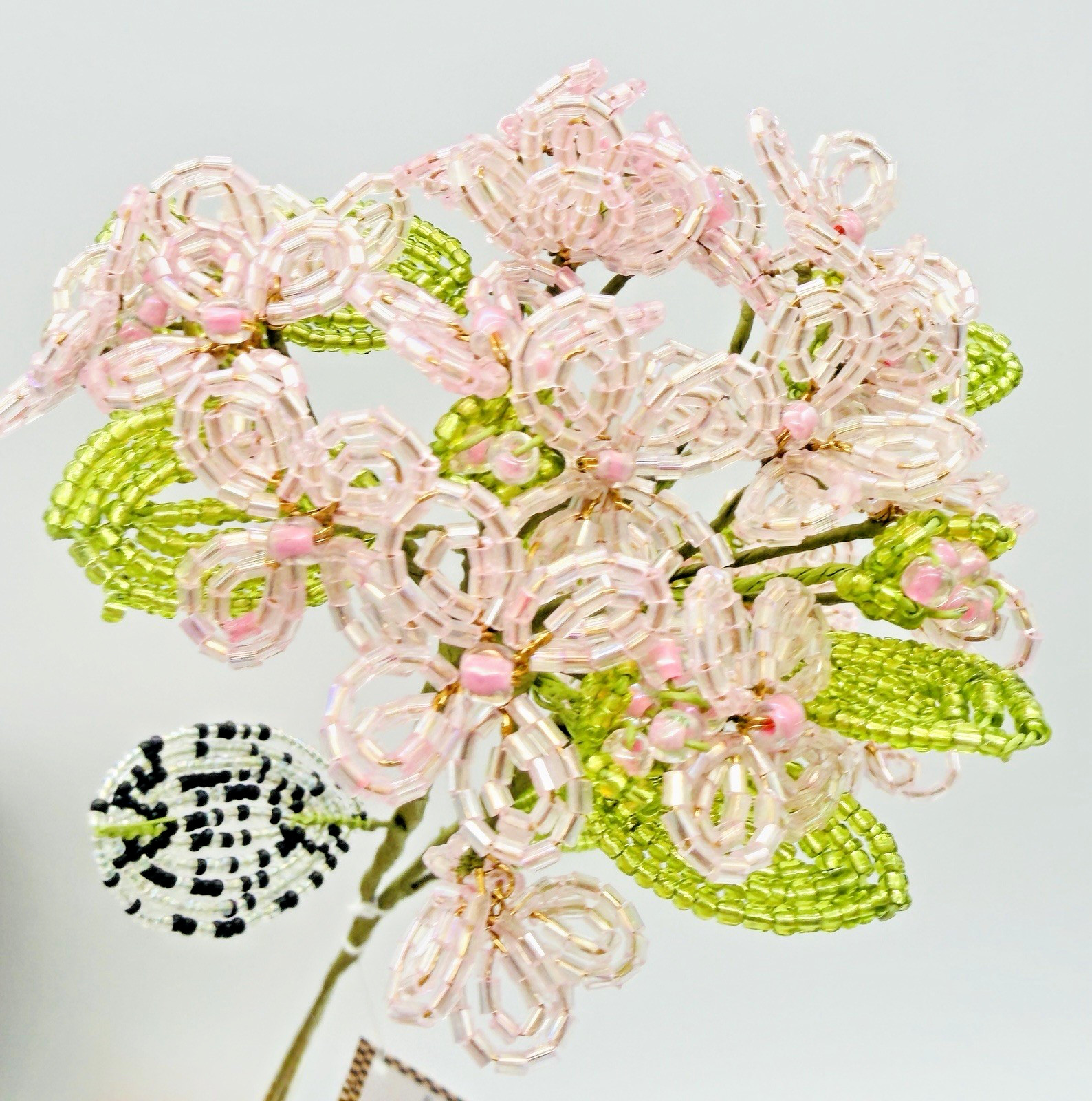 New Mackenzie Childs Pink Beaded Hydrangea Bundle 4 Stems 35518