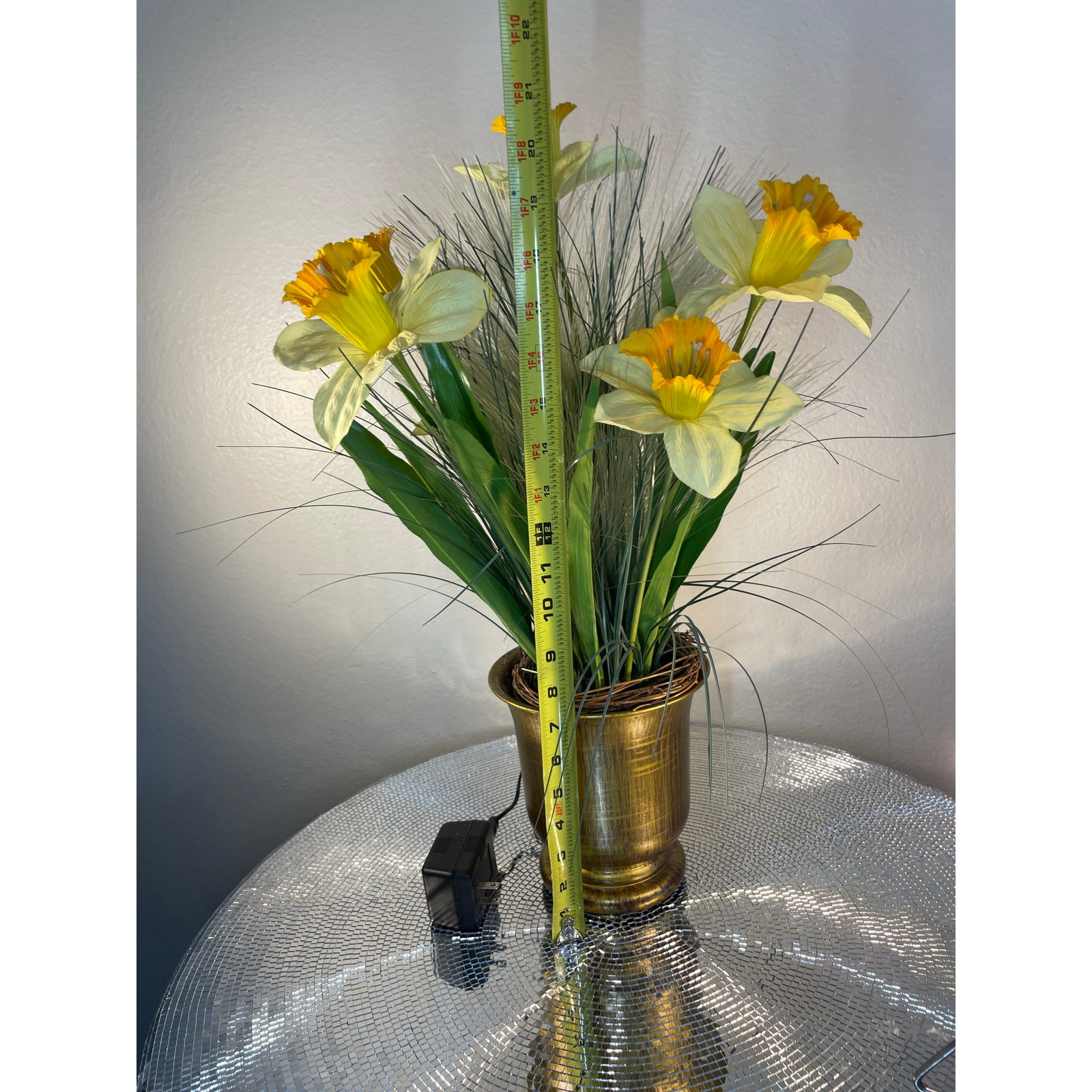 vintage optical fiber floral bouquet Yellow Daffodils