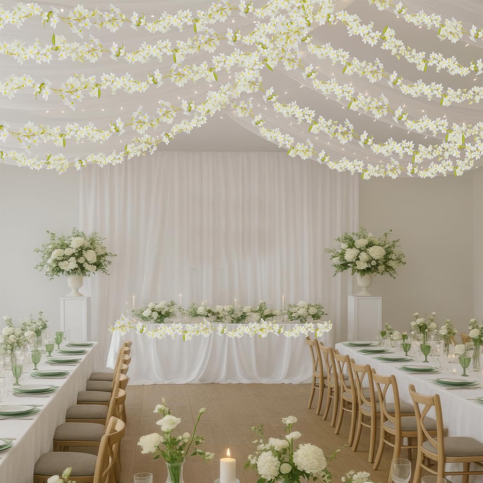 2 Pcs Silk Flowers Garlands Forsythia Spring Garland for Mantle Fake Hanging …