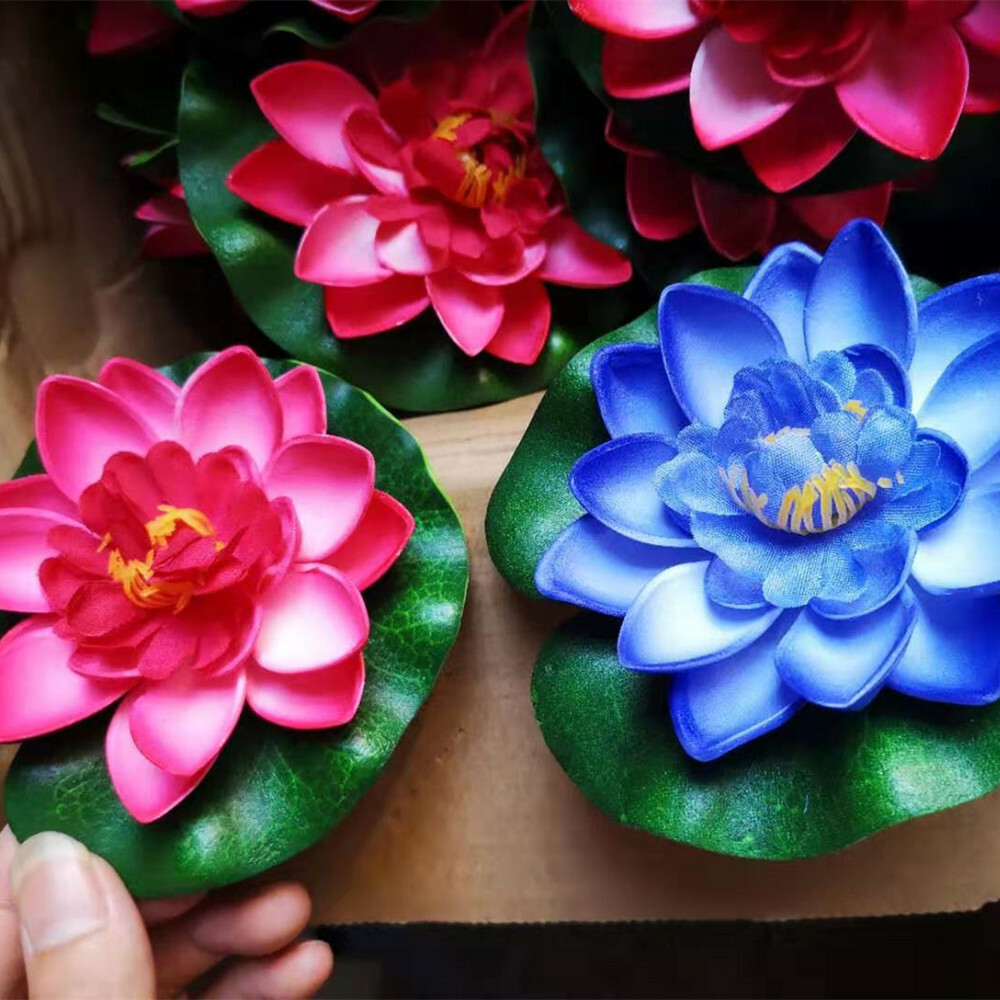10pcs Artificial Lotus Flower Pad Floral Pond Tank Lillies Wedding Home Decor