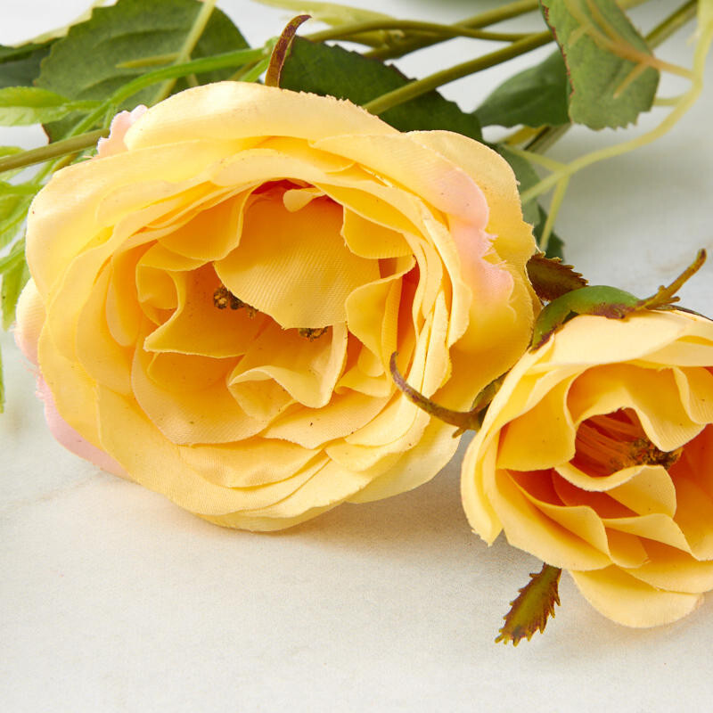 Pack of 4 Yellow Artificial English Rose 24″ Sprays