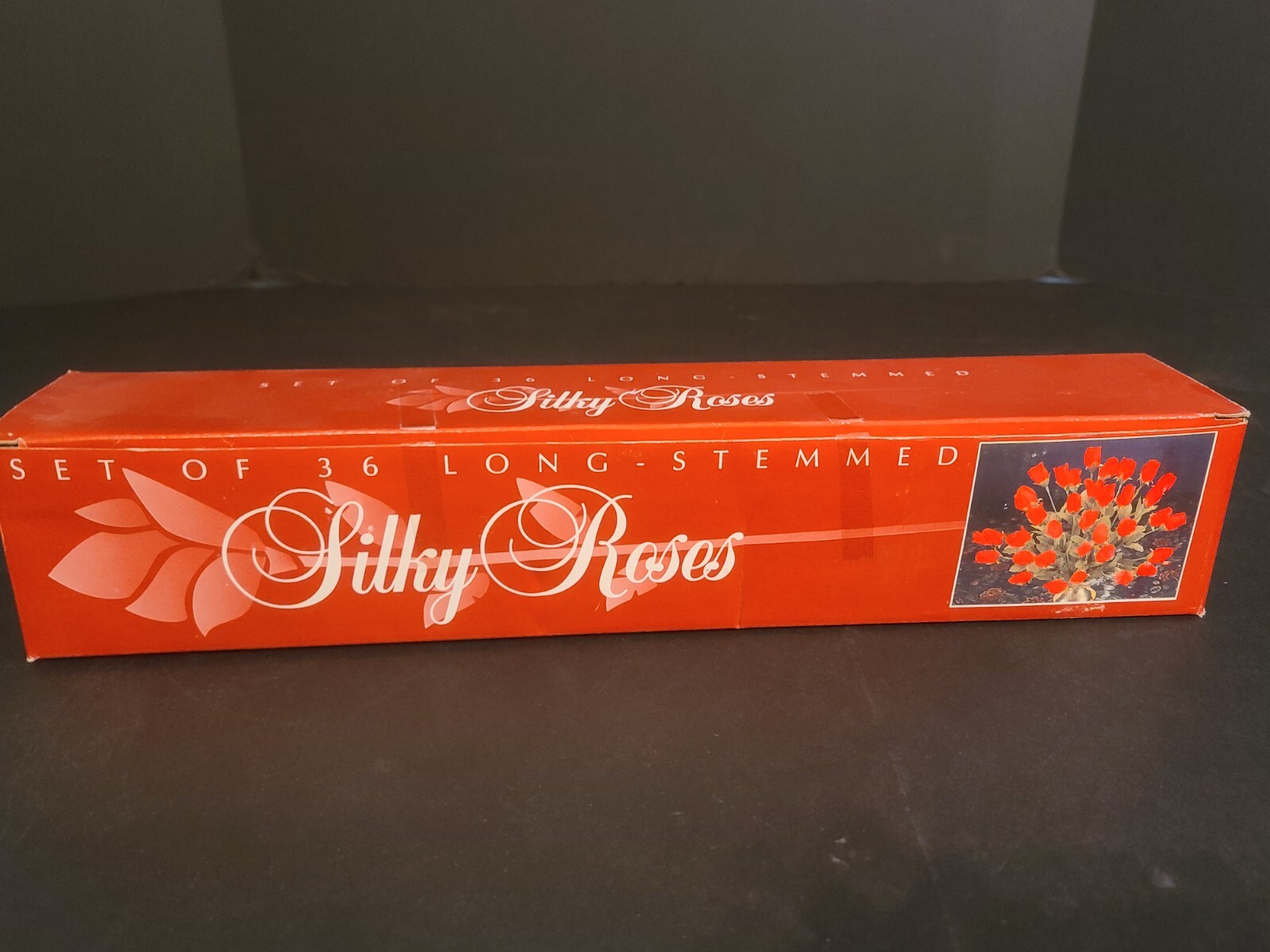 (BOX OF 36) LONG STEMMED Silky Silk Plastic Red Roses