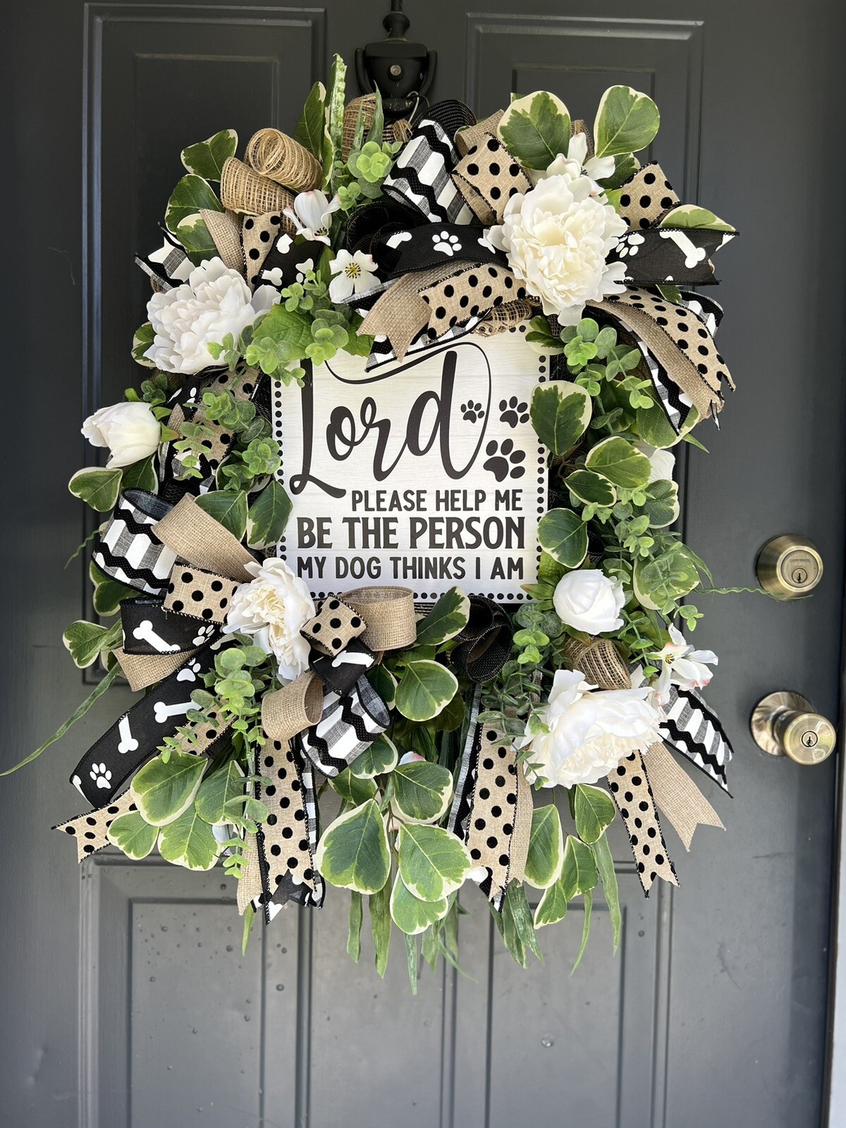 Dog Lover Wreath, Wreath With Sign, Dog Pet Decor, Dog Lover Gift, Mom Gift