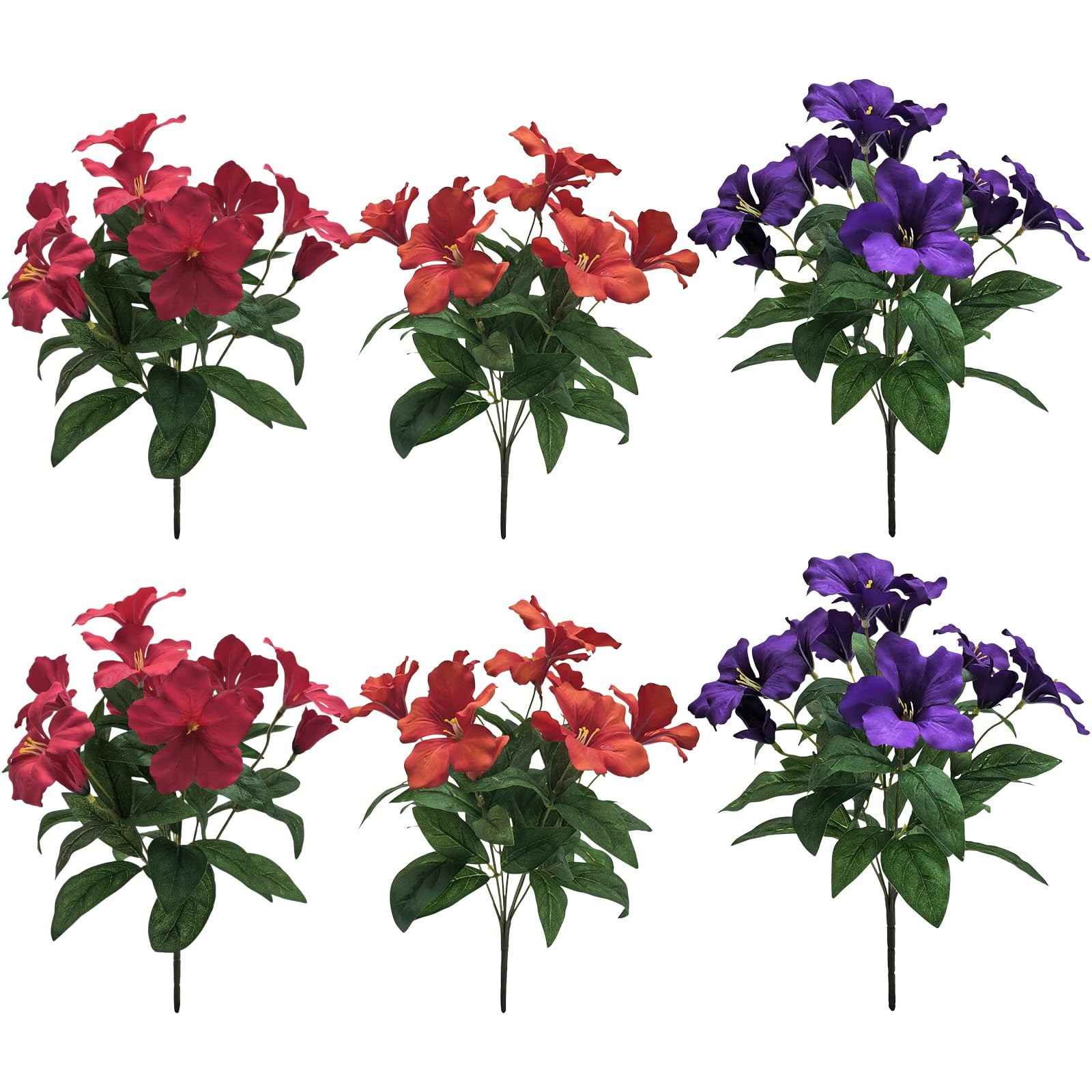 66 Heads Artificial Flowers for Outdoors Decoration, UV Resistant Silk Faux A…