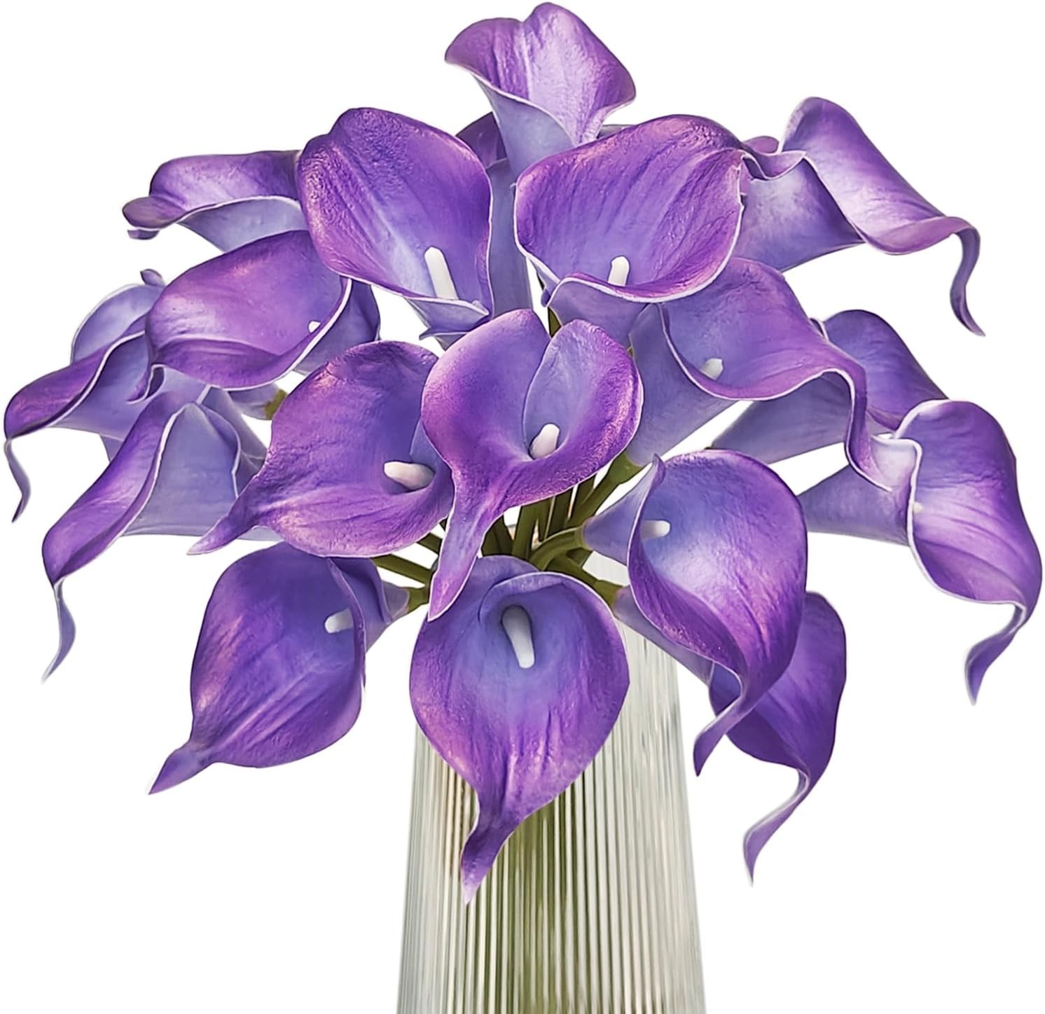 Letjolt Purple Calla Lily 20Pcs Artificial Flowers Bouquet for Wedding Bride Sho