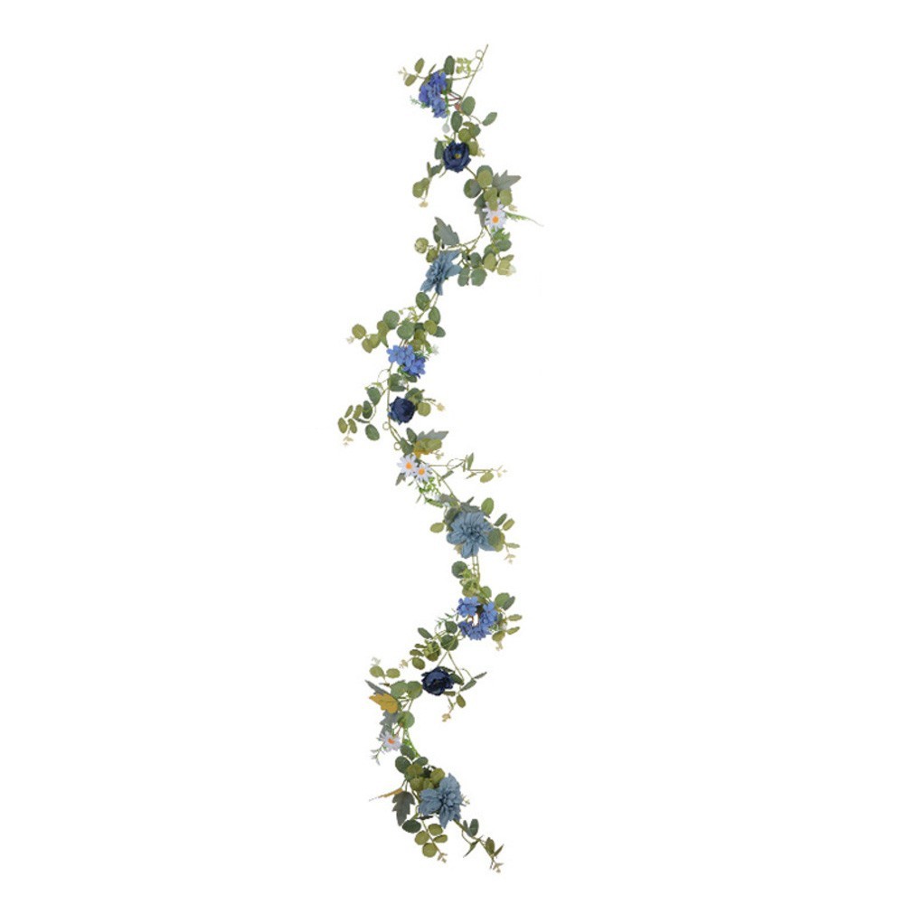 Artificial Eucalyptus Garland with Daisy Flowers 6 2ft for Festive Decoration