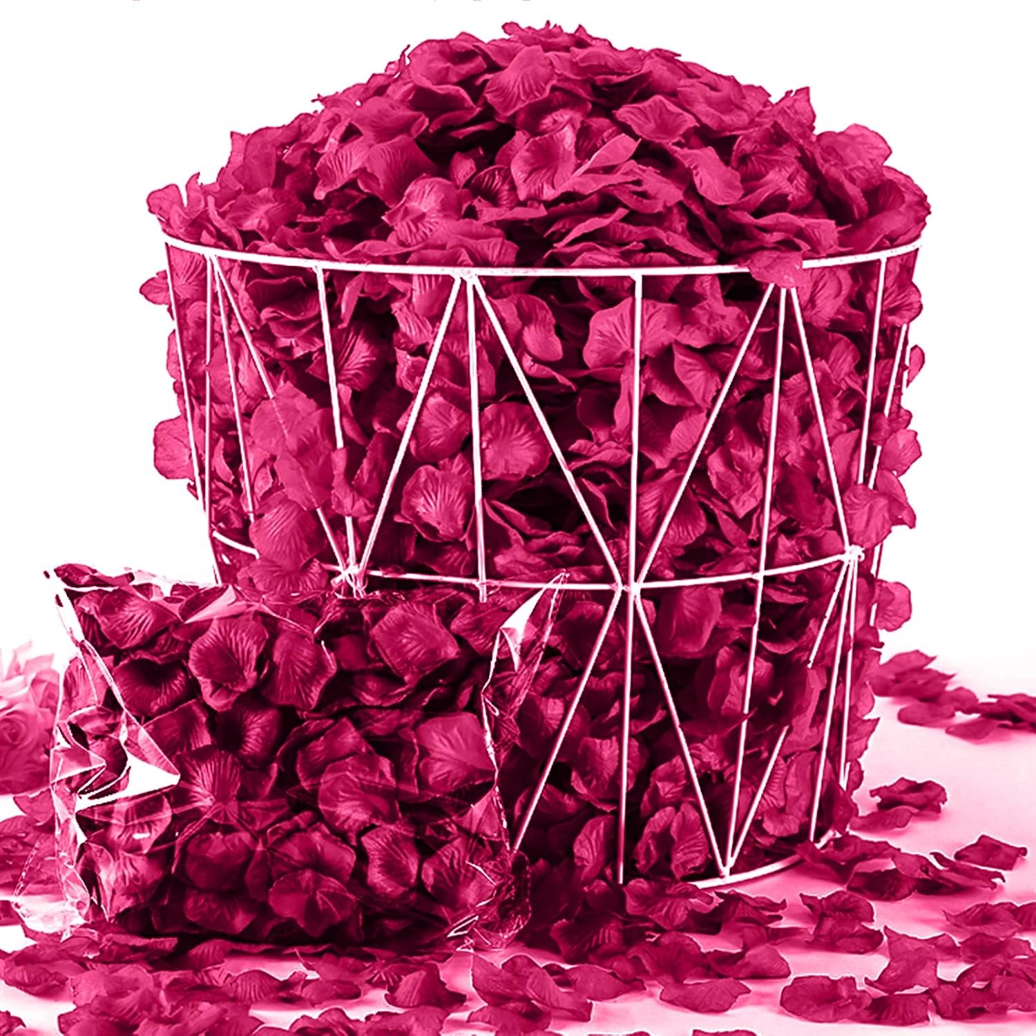 1000 Pcs Artificial Silk Rose Petals Decoration Wedding Party Color Fuchsia