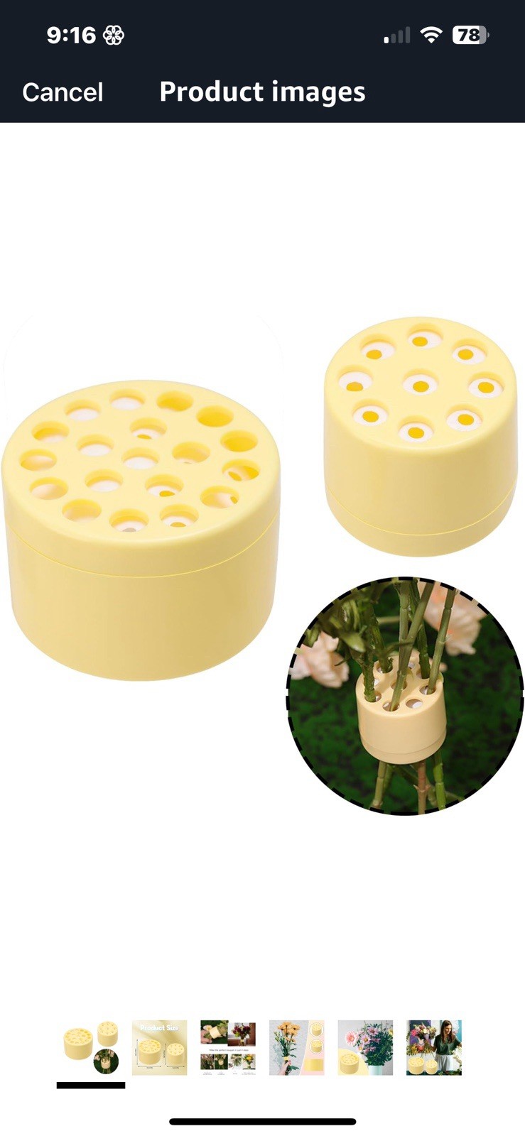 Spiral Flower Stem Holder/Arranger for Vases – 2pk in Yellow