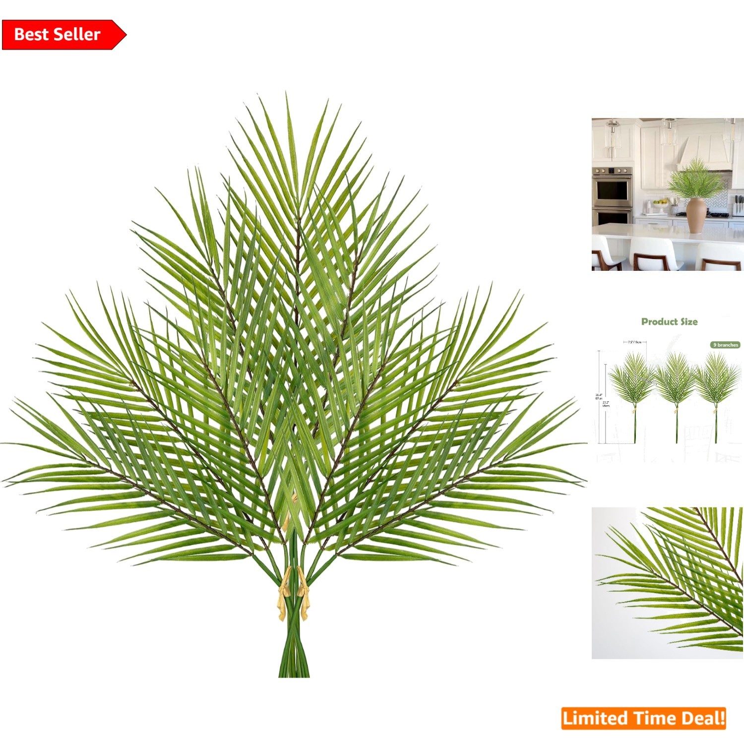 Durable & Realistic 26” Palm Fronds – Perfect for Tropical Home Decor & Events