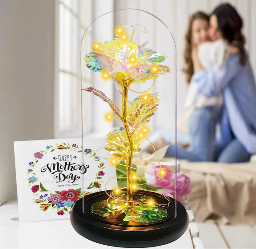 Valentine’S Day Rose Gifts, Colorful Rose in a Glass Dome Valentine’S Day Gifts’