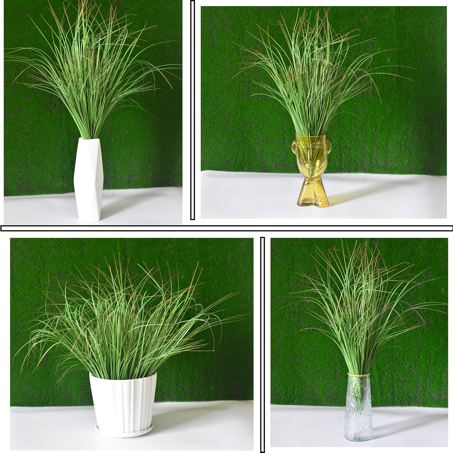 12 plantas artificiales hierba alta arbustos decoracion interior exterior verde