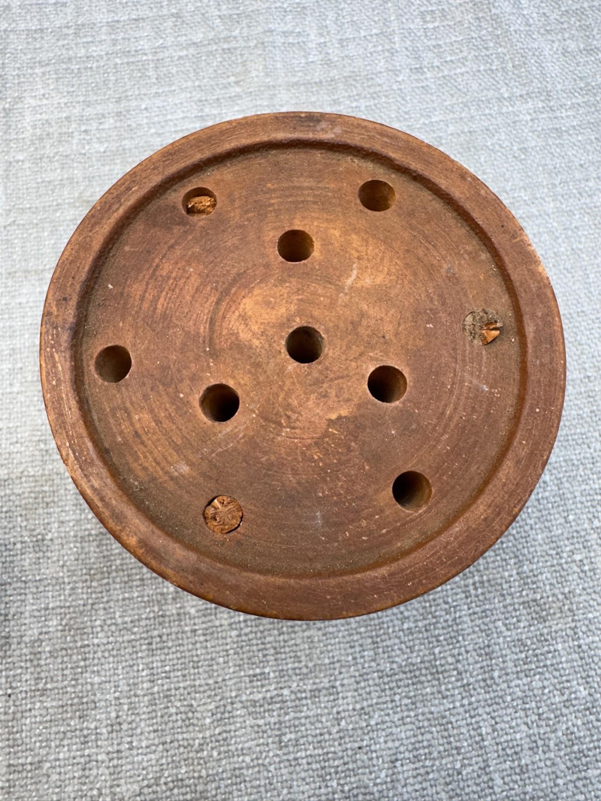 Lot 2 Brown Wood Flower Planters 5 In Round Houseplant Floral Decor As Is