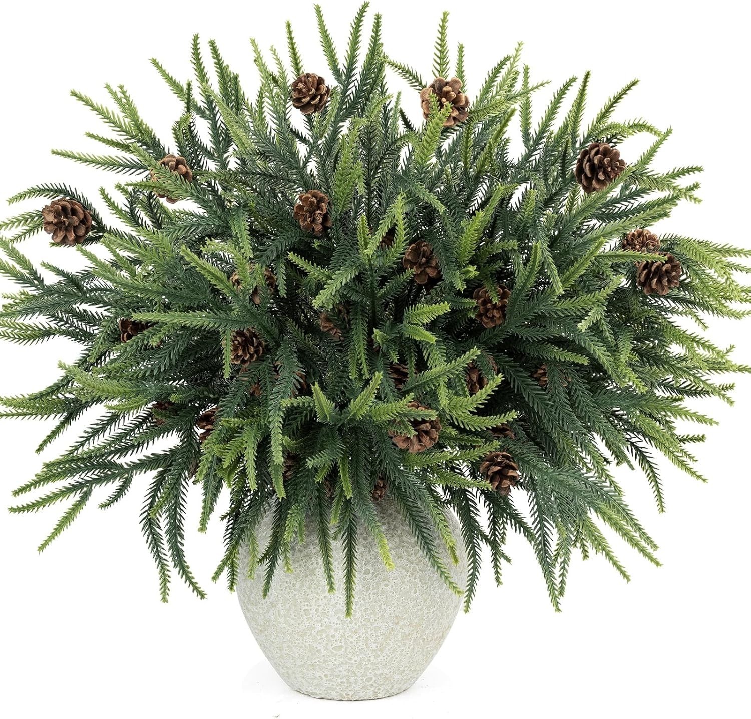 18 Pcs 24in Norfolk Pine Artificial Branches – Perfect for DIY Christmas Decor