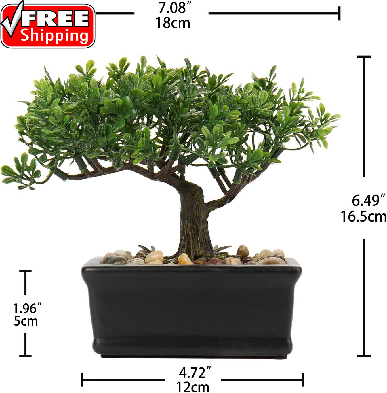 Artificial Bonsai Tree Juniper Faux Plants Indoor Small Fake Plants Decor with C