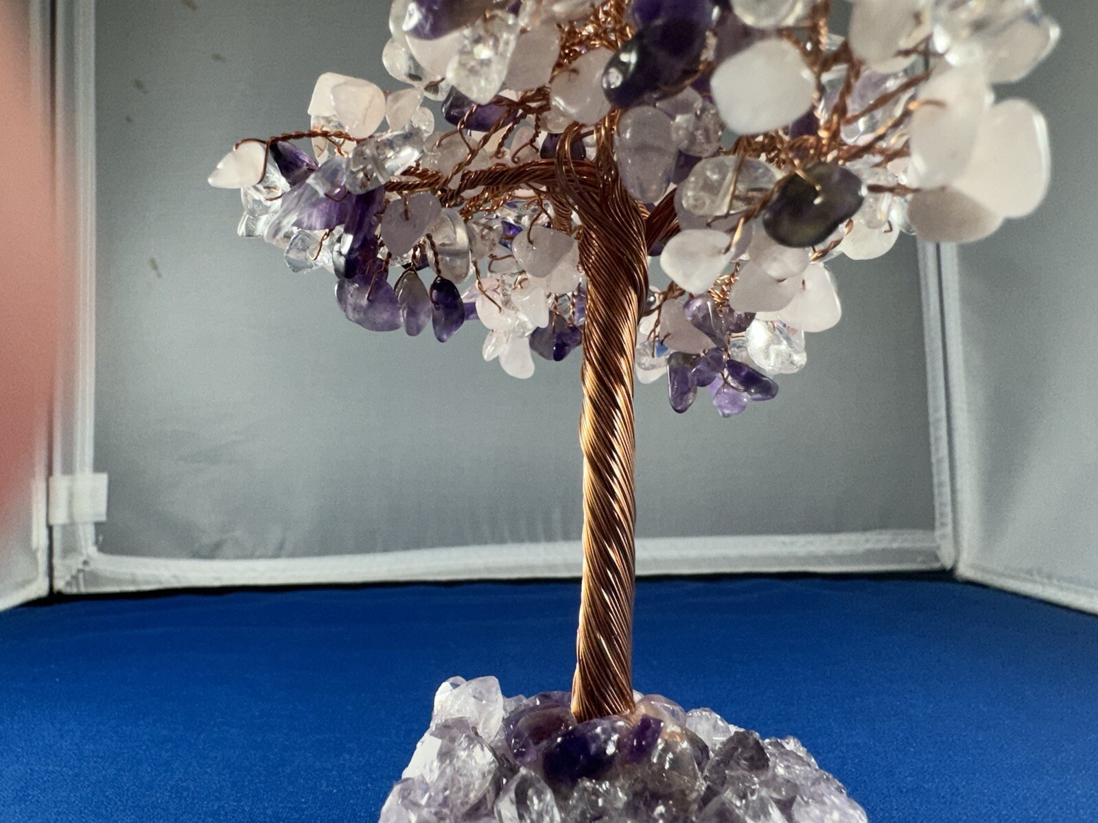 Unique Natural Amethyst Healing Crystal Money Tree on Amethyst Cluster Geode