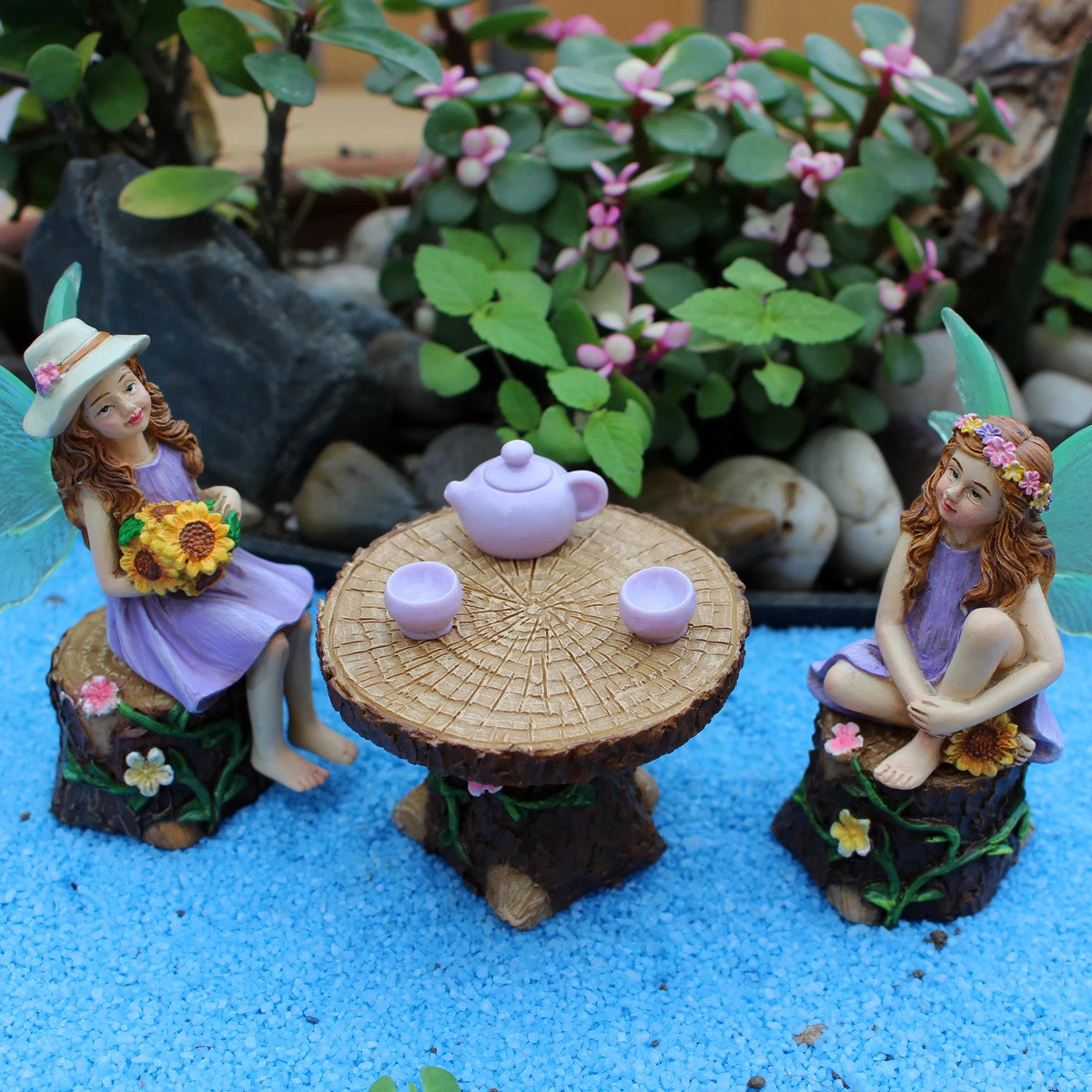 1 Set Summer Tea Party Vacation Flower Fairy, Interesting Scene Simulation Micro