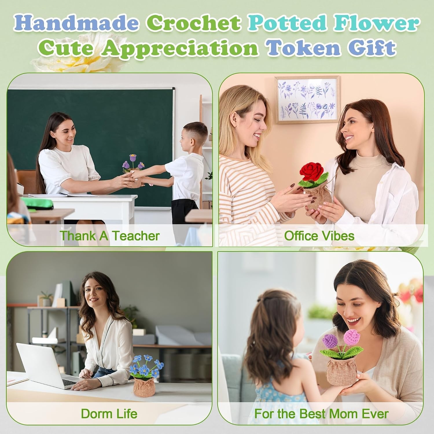 Cute Handmade Crochet Flower Pot – Perfect Decoration for Parties & Celebrations