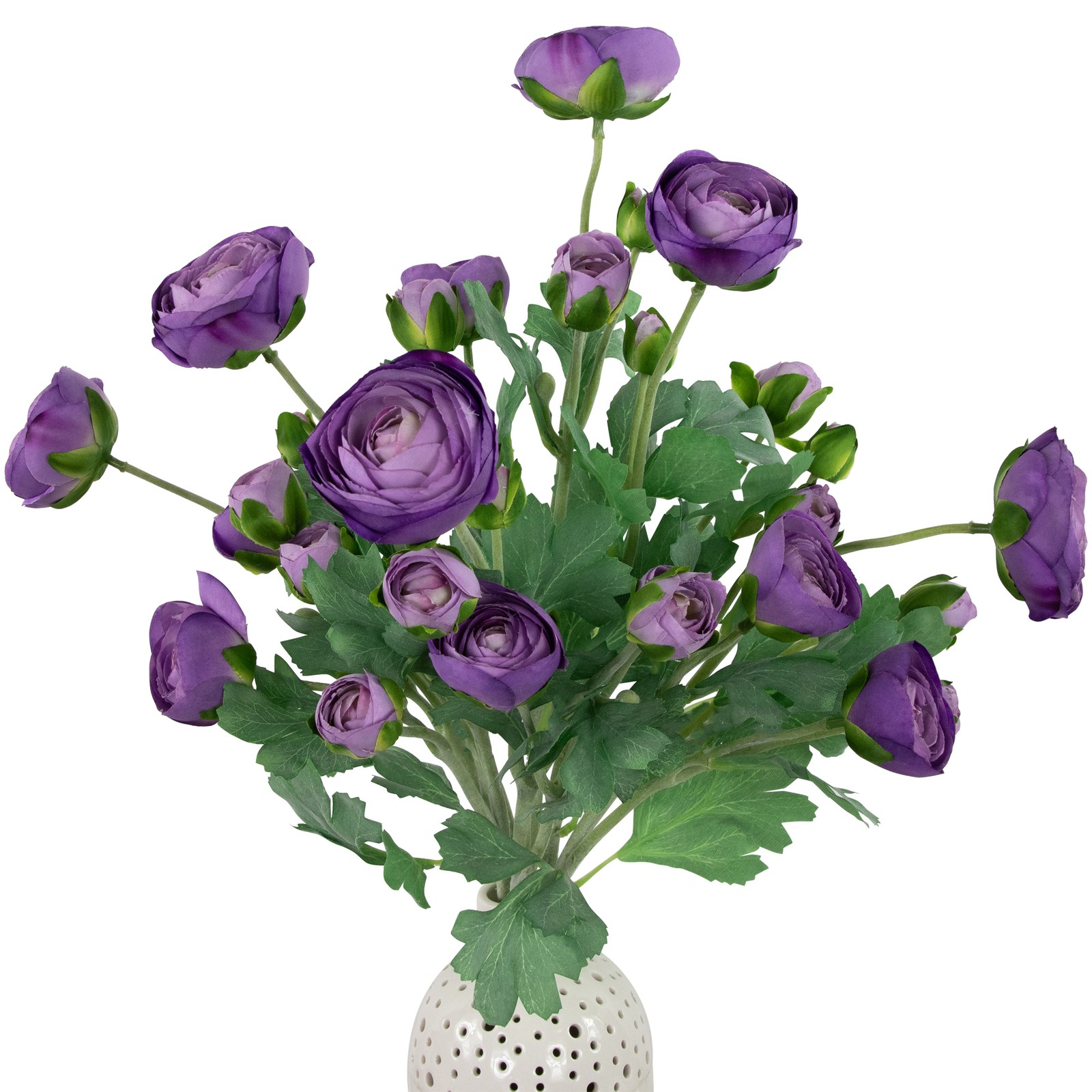 Northlight Real Touch™ Purple Ranunculus Artificial Floral Sprays Set of 6 – 21″