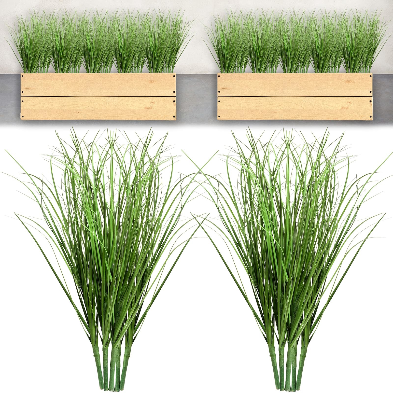10 PCS Artificial Plants Onion Grass, Faux Shrubs Wheat Grass Greenery Stems …