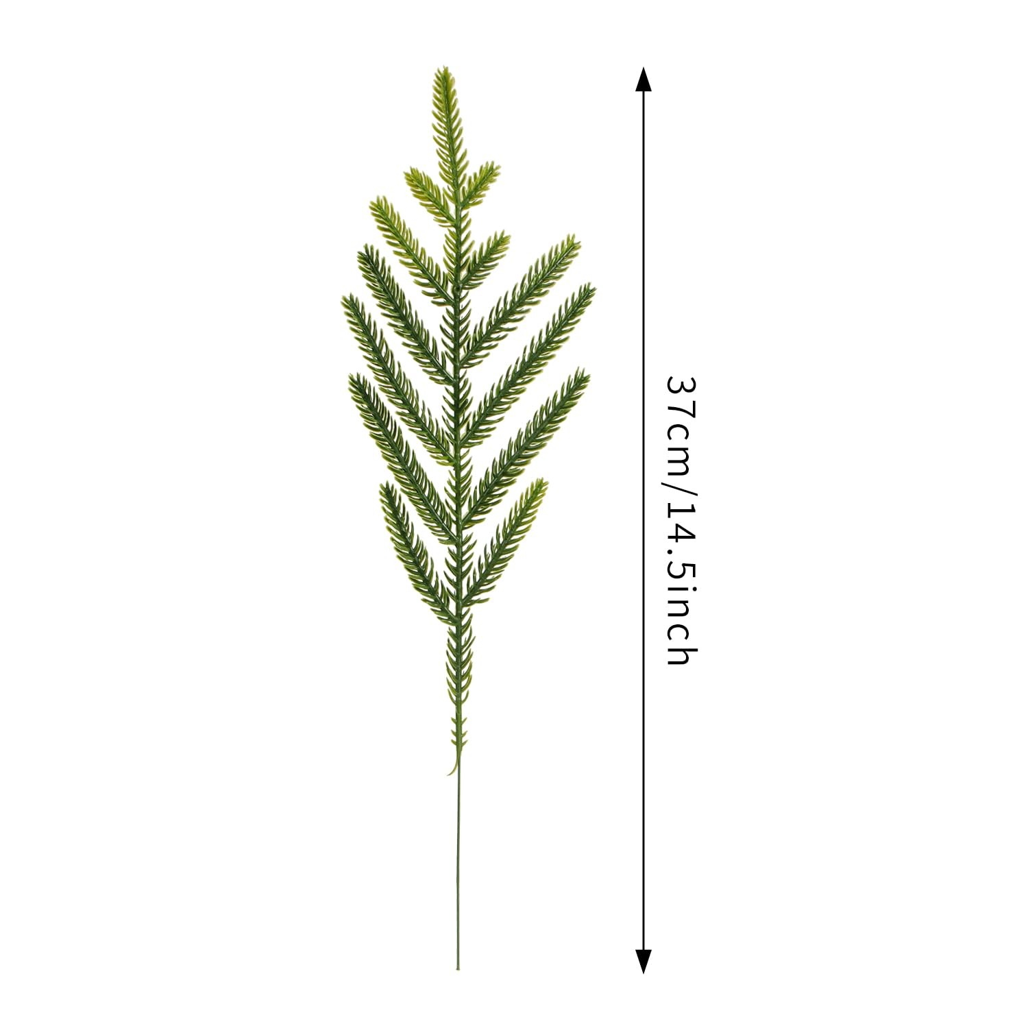 30 Pcs Christmas Real Touch Norfolk Stems, 15Inch Artificial Pine Branches Faux