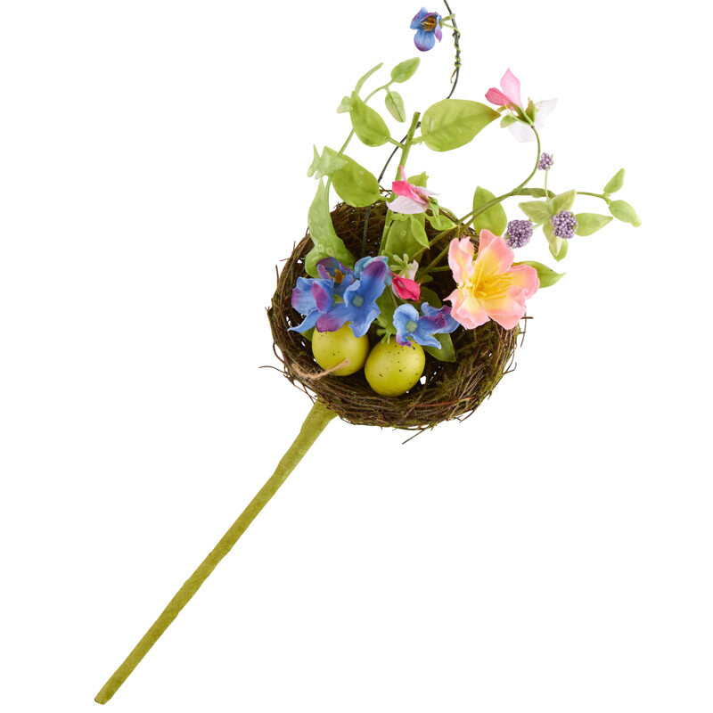 Factory Direct Craft Artificial Spring Blooma nd Birds Nest Picks | 2 Picks