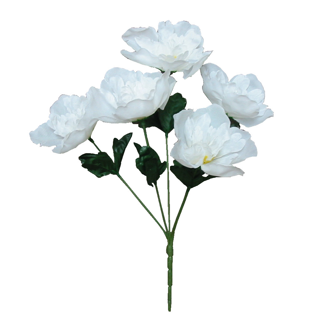(24-Pack) 120 White Peonies 14″ Bush Home Value Flower Craft In/Outdoor Decor US